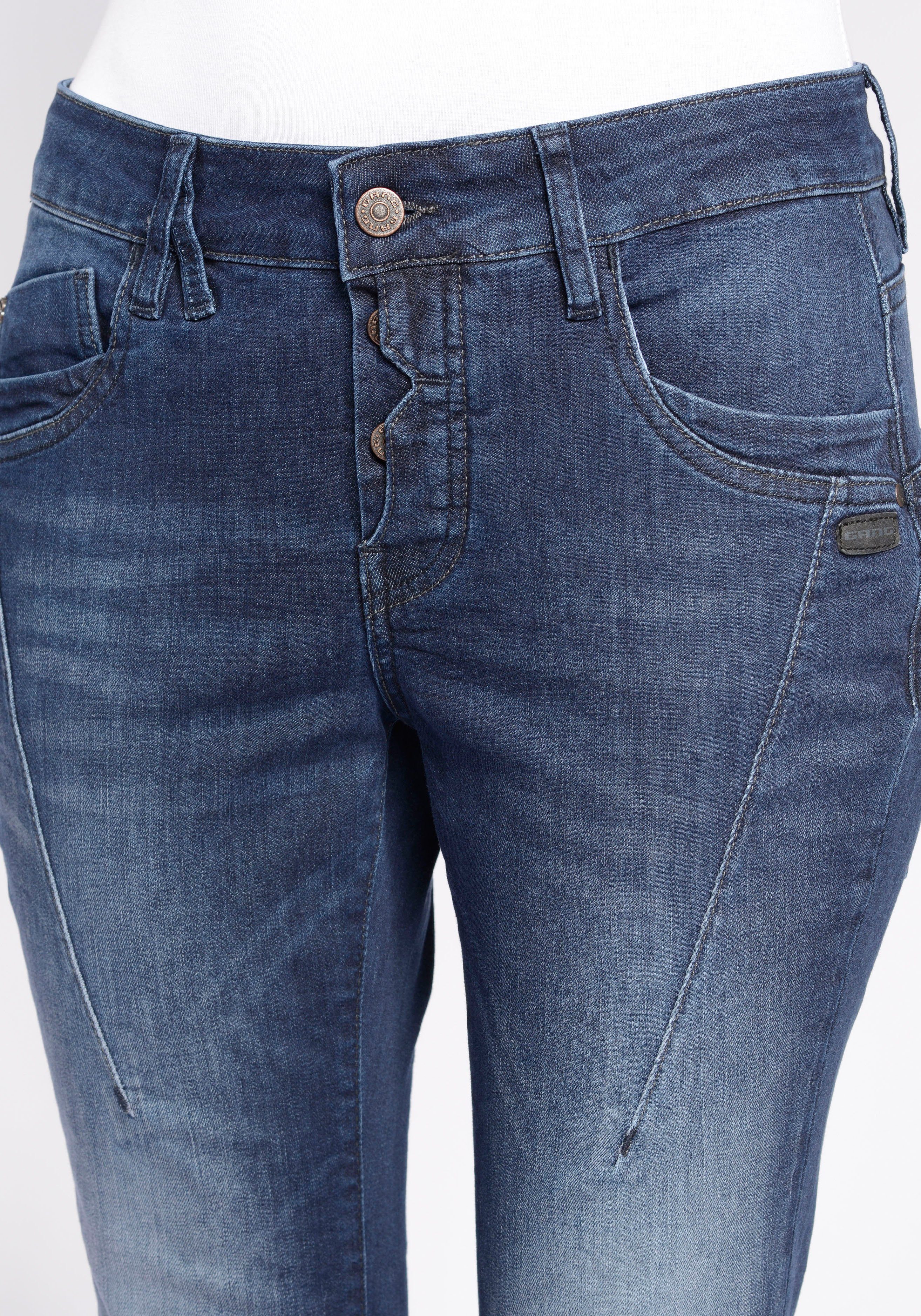 GANG Slim fit jeans 94New Georgina met karakteristieke figuurnaden in de breedte over het bovenbeen