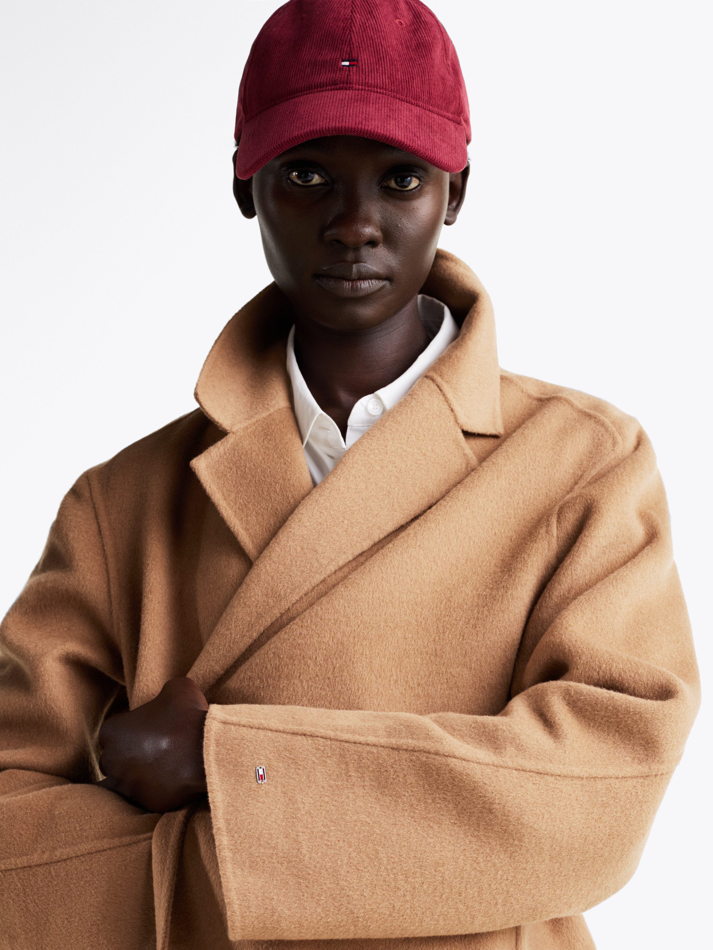 Tommy Hilfiger Korte jas REG DF WOOL BELTED COAT