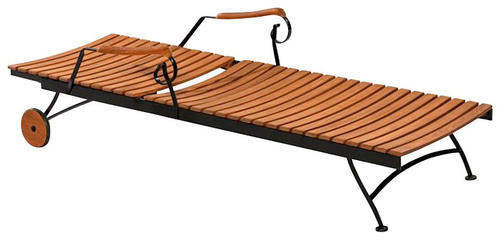 MERXX Ligstoel Kasteeltuin ligbed Plaatstaal met eucalyptushout (1 stuk)