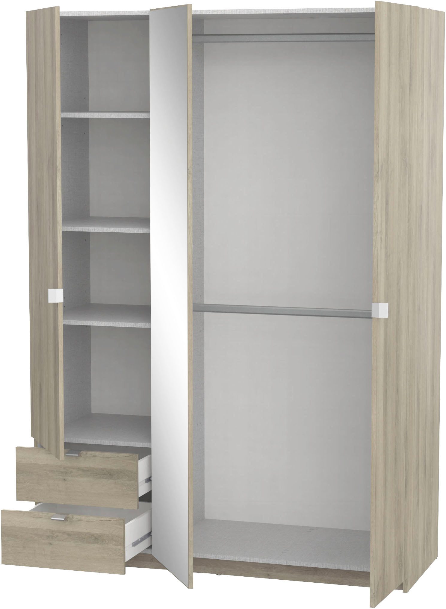 Demeyere GROUP Kledingkast Mellie, met spiegel en 2 lades, 3 planken, 2 kledingstangen
