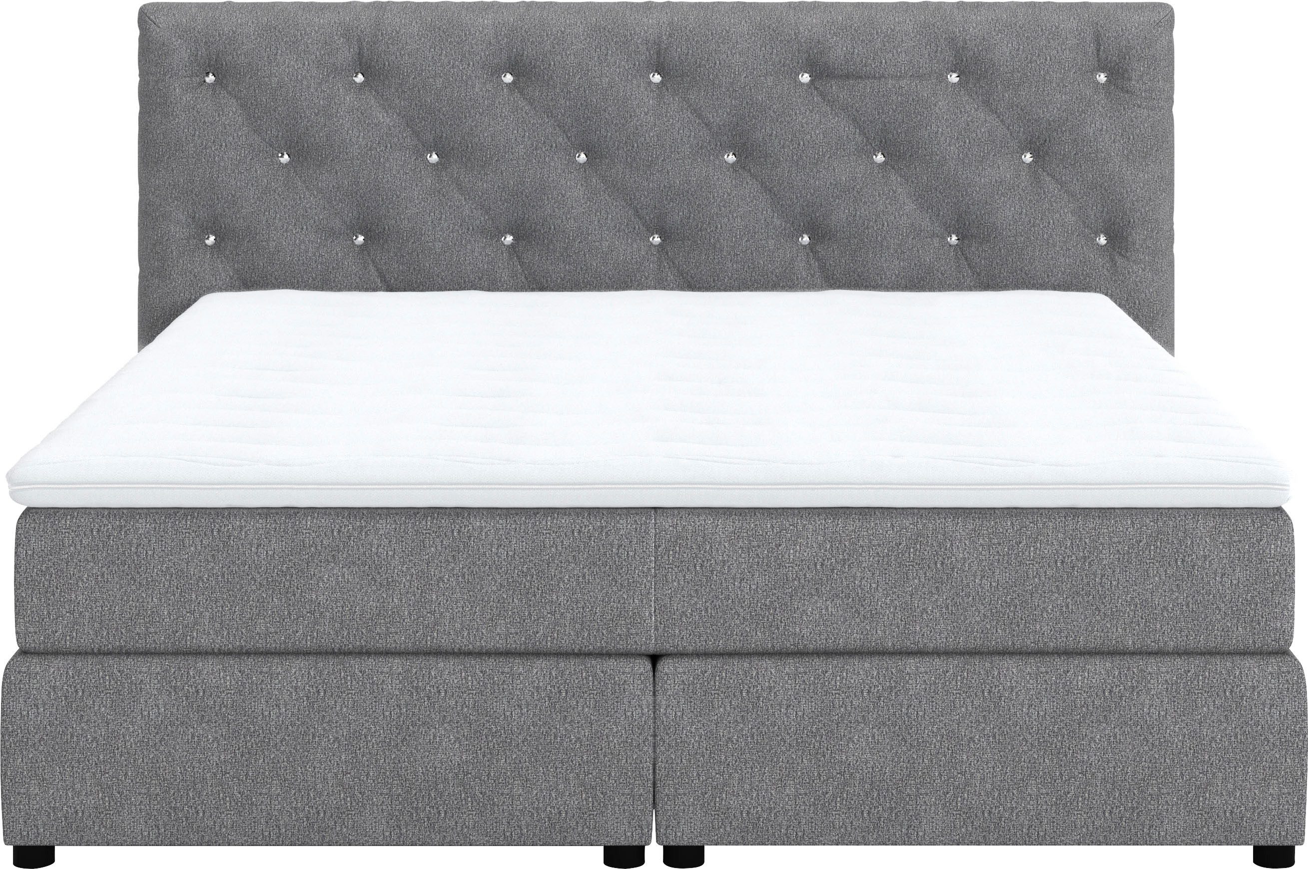 COTTA Boxspring Castlerock met strass-steentjes in het hoofdeinde, incl. topper
