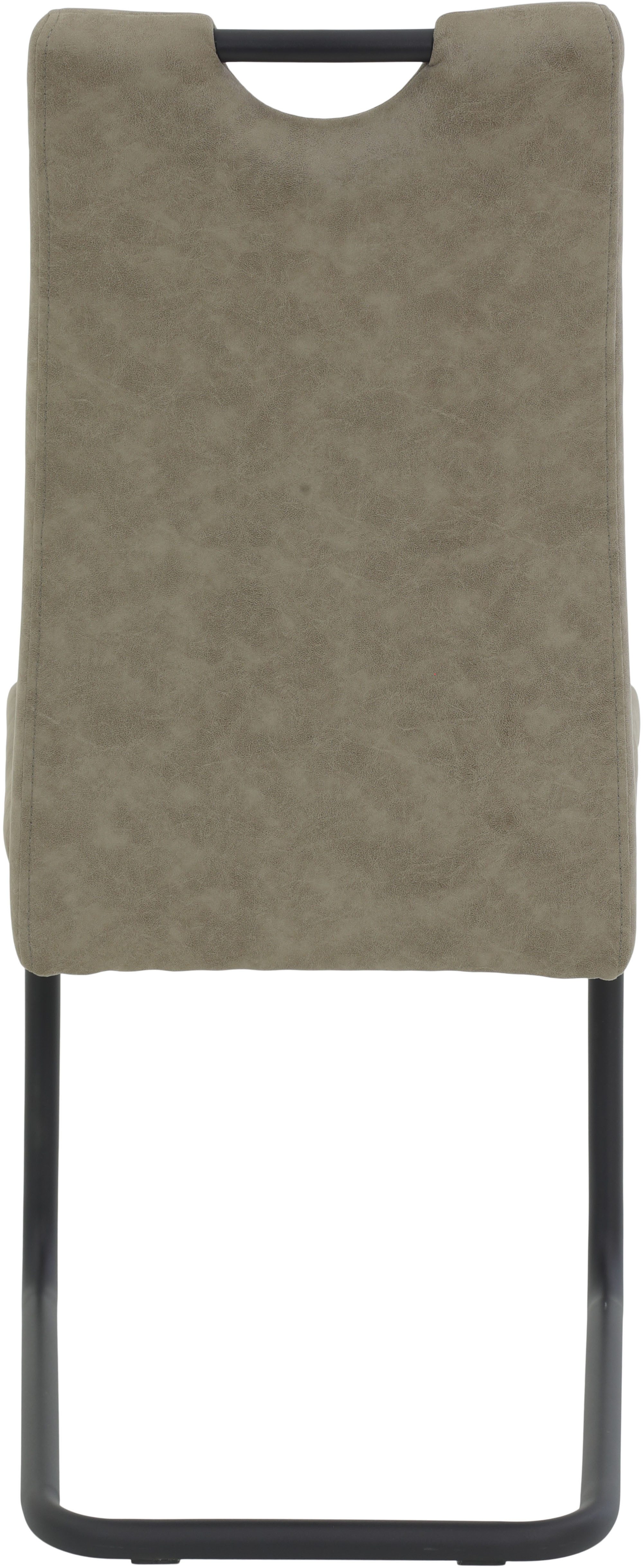 HELA Vrijdragende stoel DUNJA Schommelstoel, vintage look, met handvat, rond buisframe (set, 4 stuks)