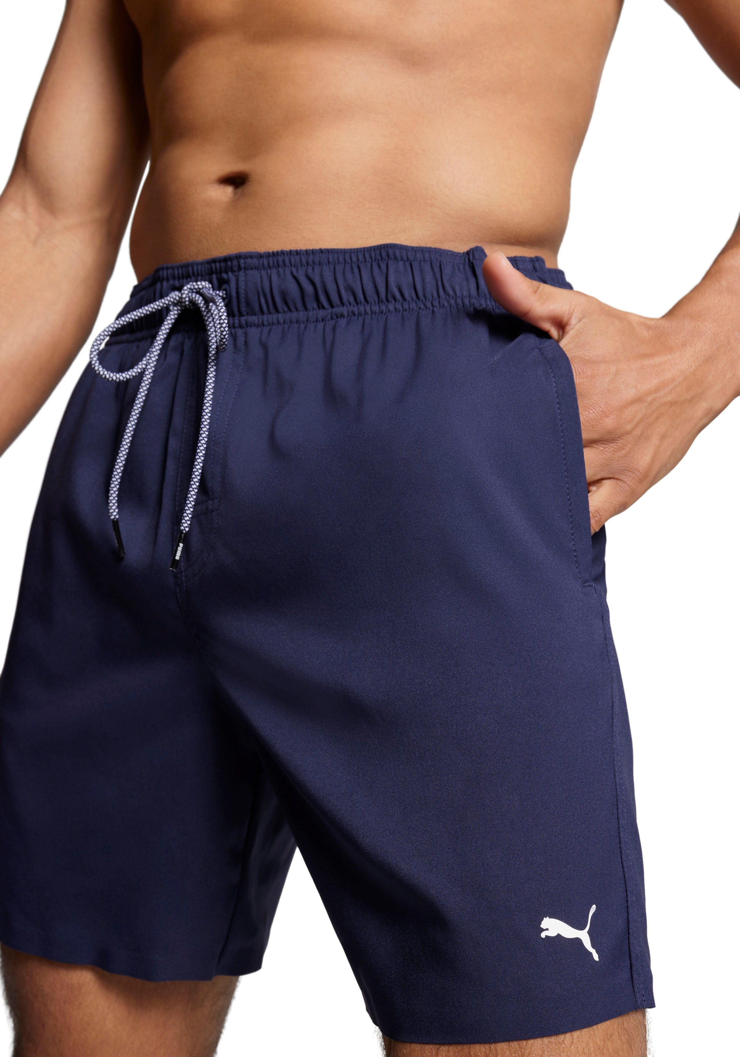 PUMA Zwemshort PUMA SWIM MEN MEDIUM LENGTH SWIM SHORTS met high-tech gelamineerde rits aan de achterzak