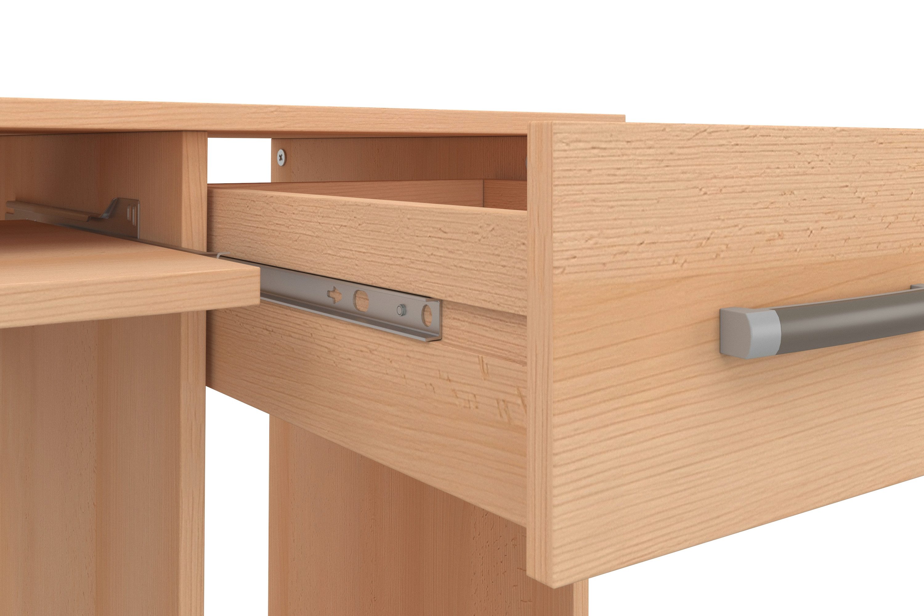 VOGL Möbelfabrik Bureau Don met toetsenbord- & printeruittrek, breedte 137,5 cm, made in germany