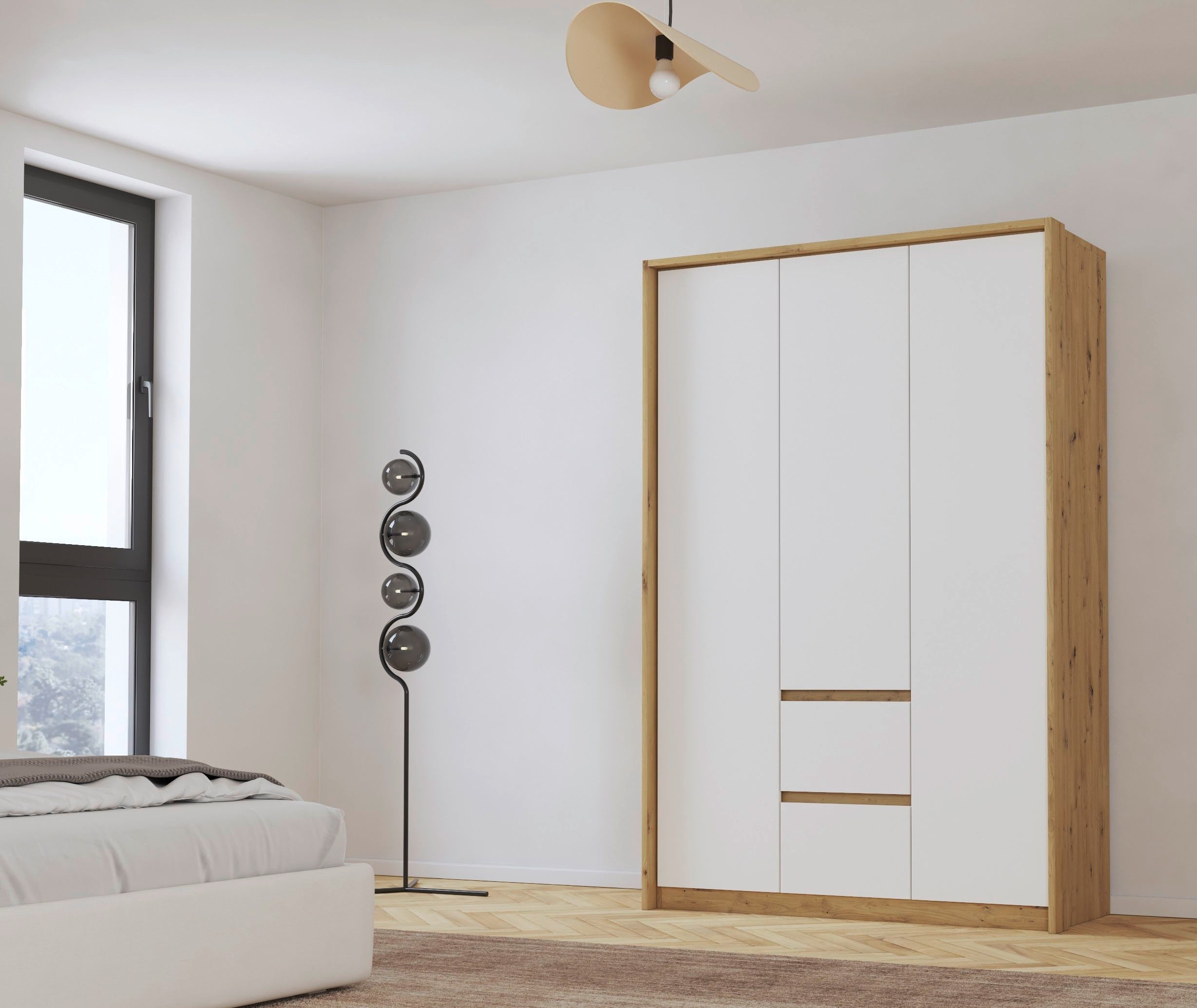 rauch Draaideurkast Mainz met passe-partout optioneel met verlichting, buitendeuren met push-to-openfunctie