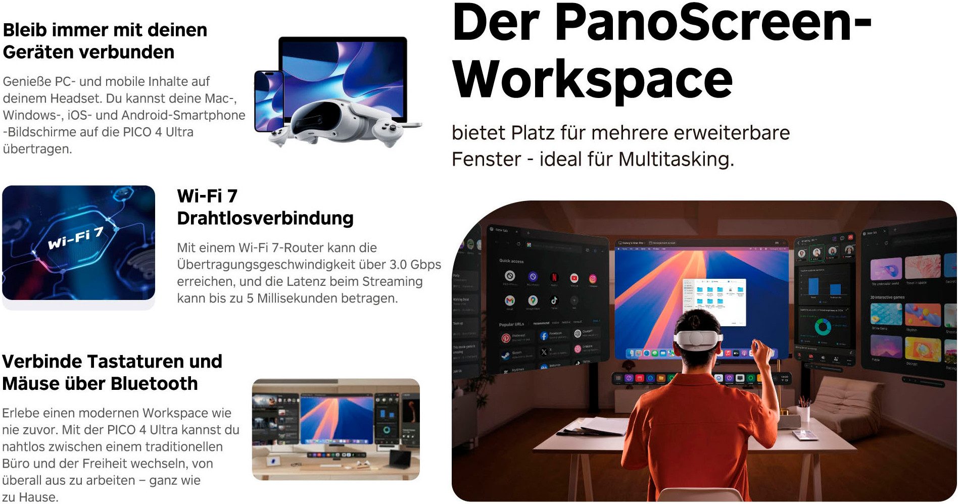 PICO Virtual-reality-bril PICO 4 Ultra incl. Motion Tracker