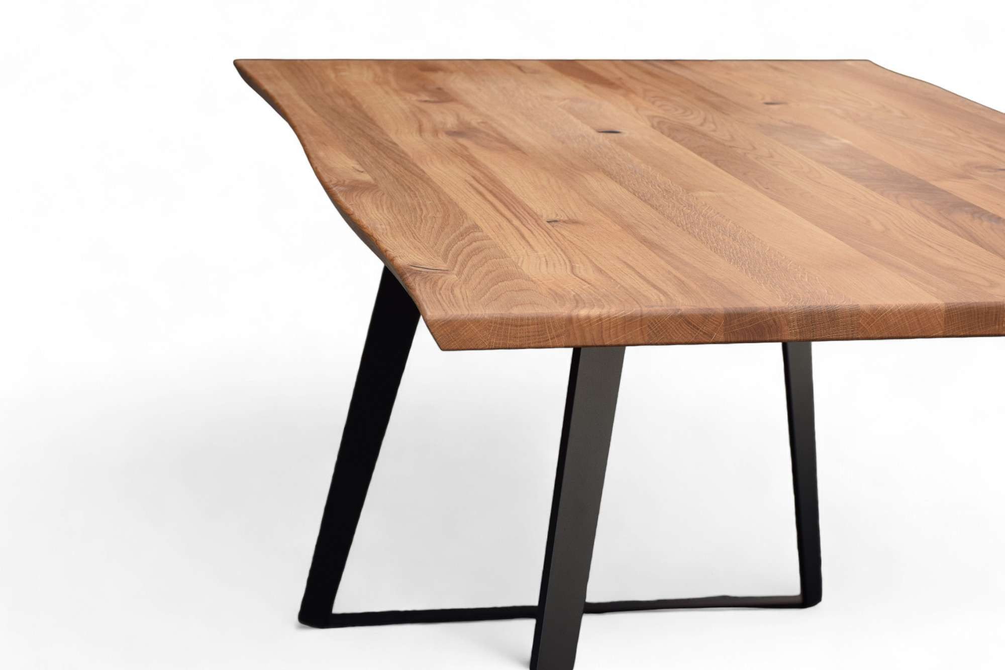 Home affaire Eettafel Talwiese keukentafel, U-vorm metalen frame, massief gewild eikenhout, geolied