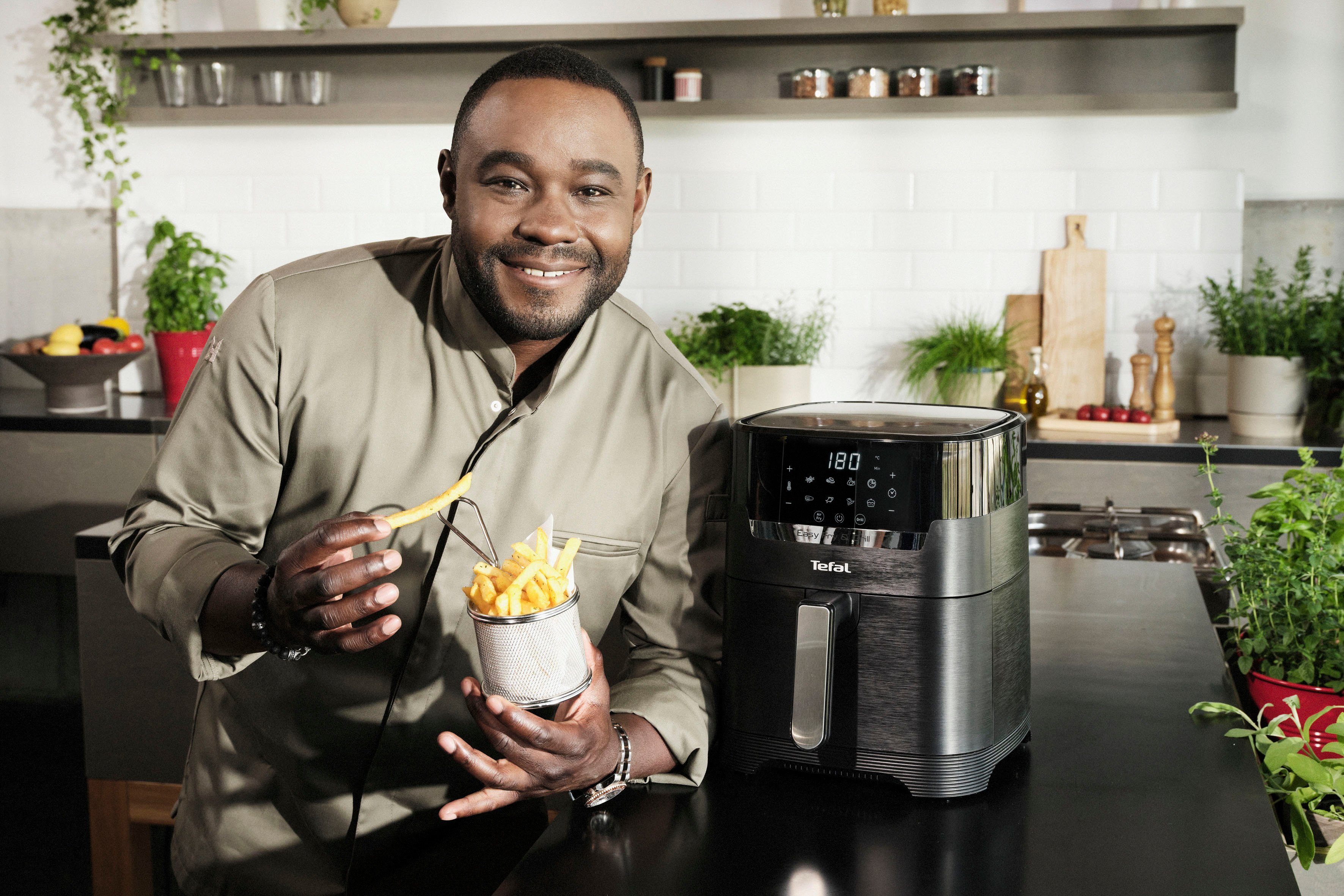 Tefal Airfryer Easy Fry & Grill Precision Heteluchtfriteuse & grill, display, 4,2 L, 8 programma's, EY5058