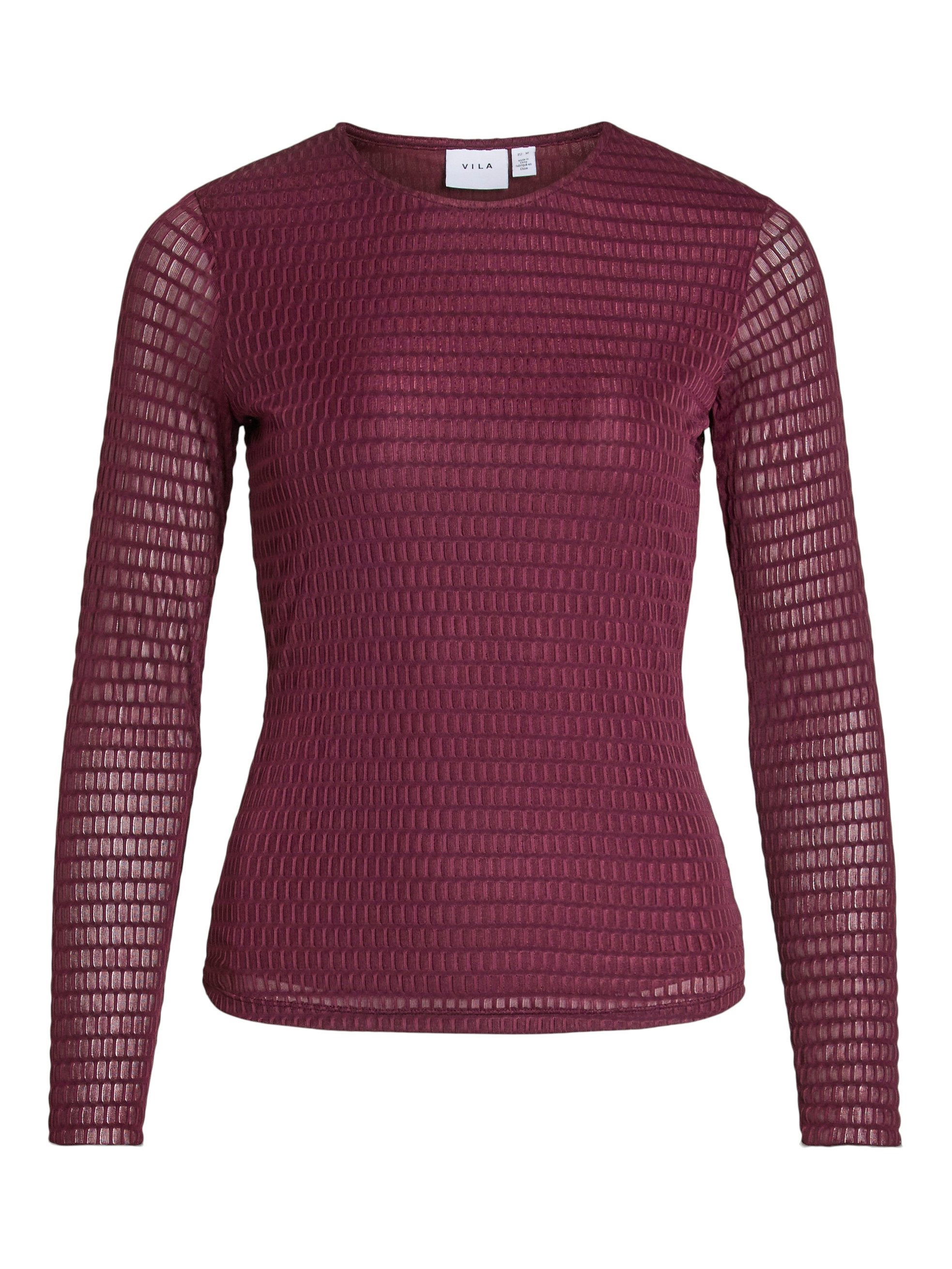 Vila Shirt met lange mouwen VILARINE O-NECK L/S TOP - NOOS