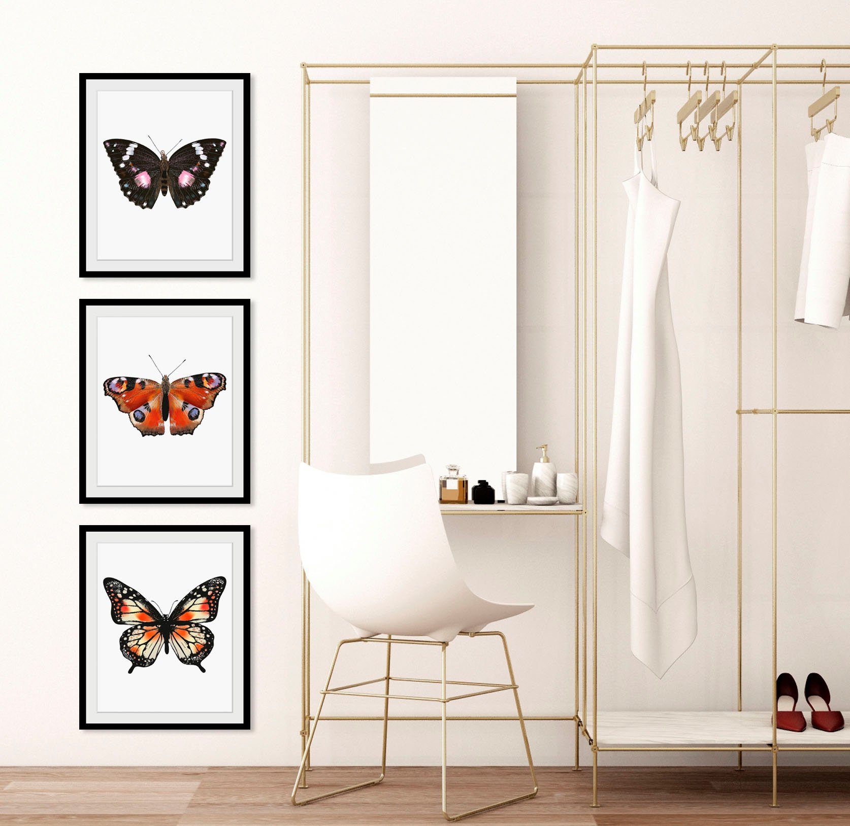 queence Wanddecoratie Marissa HD premium posterdruk incl. houten lijst (1 stuk)