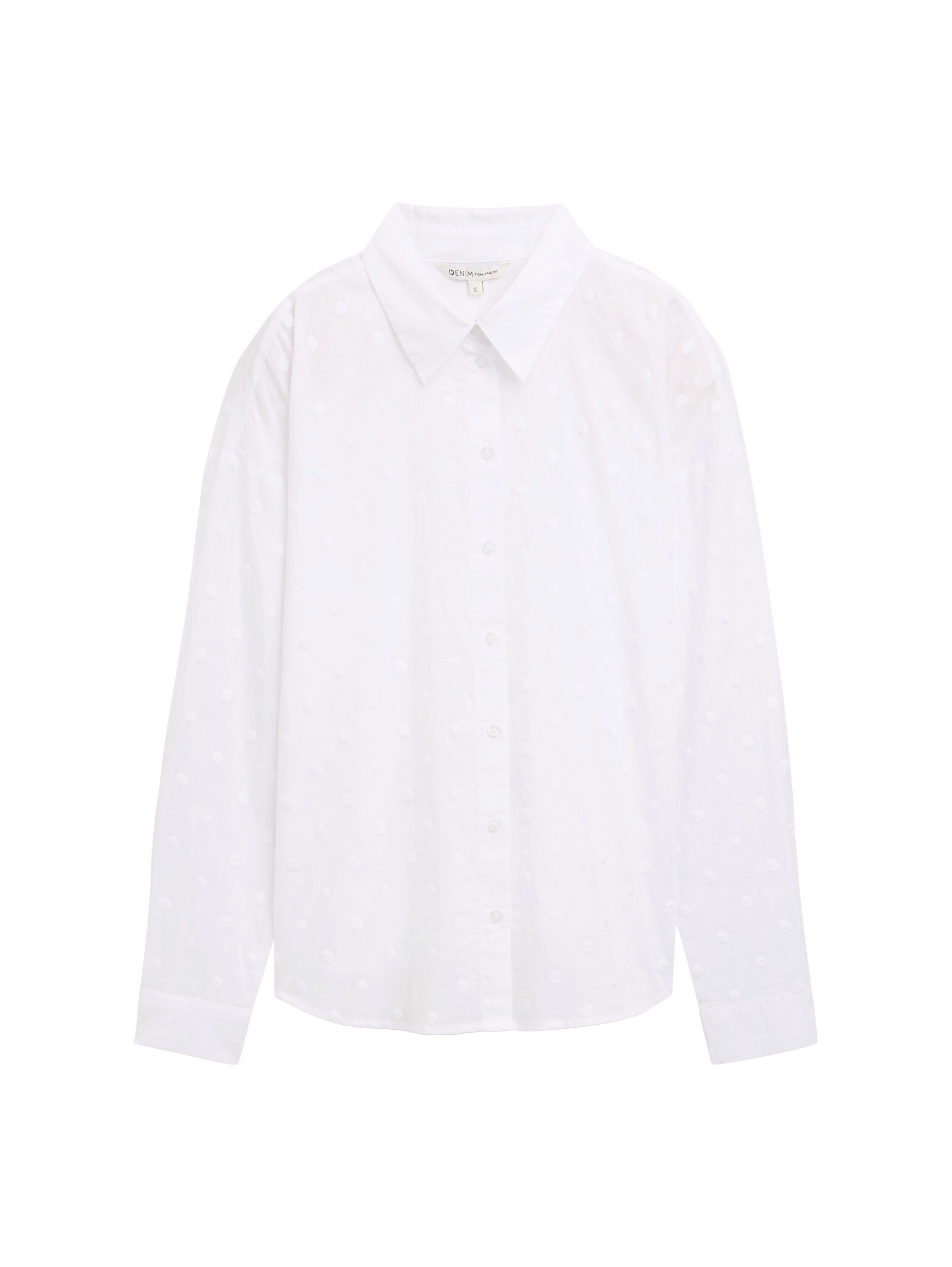 Tom Tailor Denim Blouse met lange mouwen met stippenborduurwerk