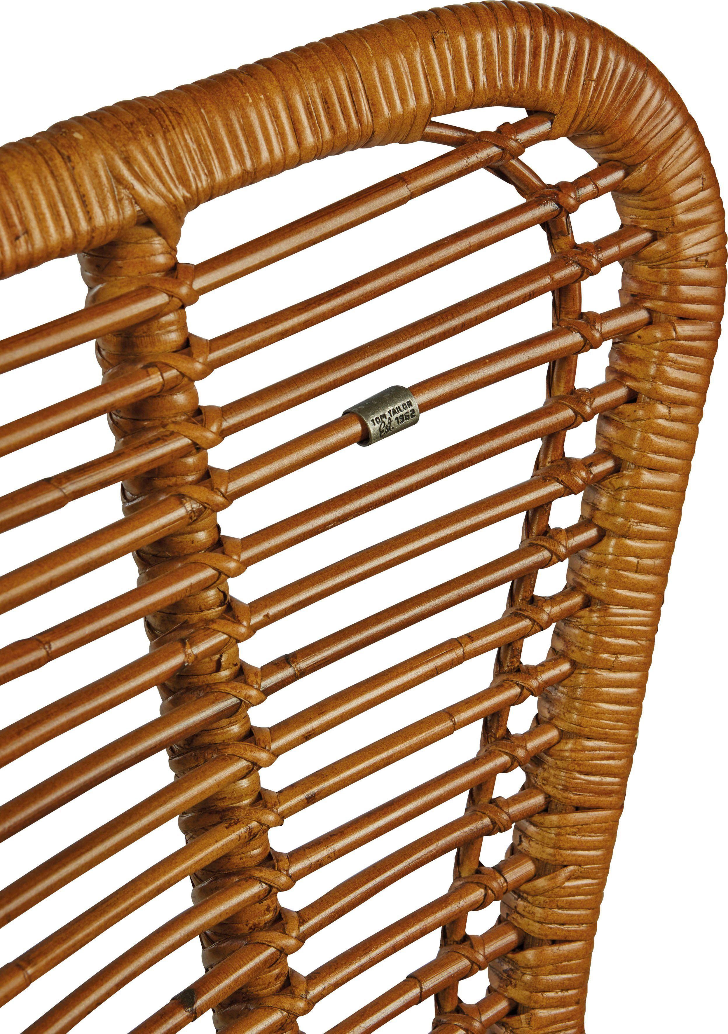 TOM TAILOR HOME Fauteuil T-RATTAN ARMCHAIR Rotanstoel met armleuningen met teakhouten frame, organisch model
