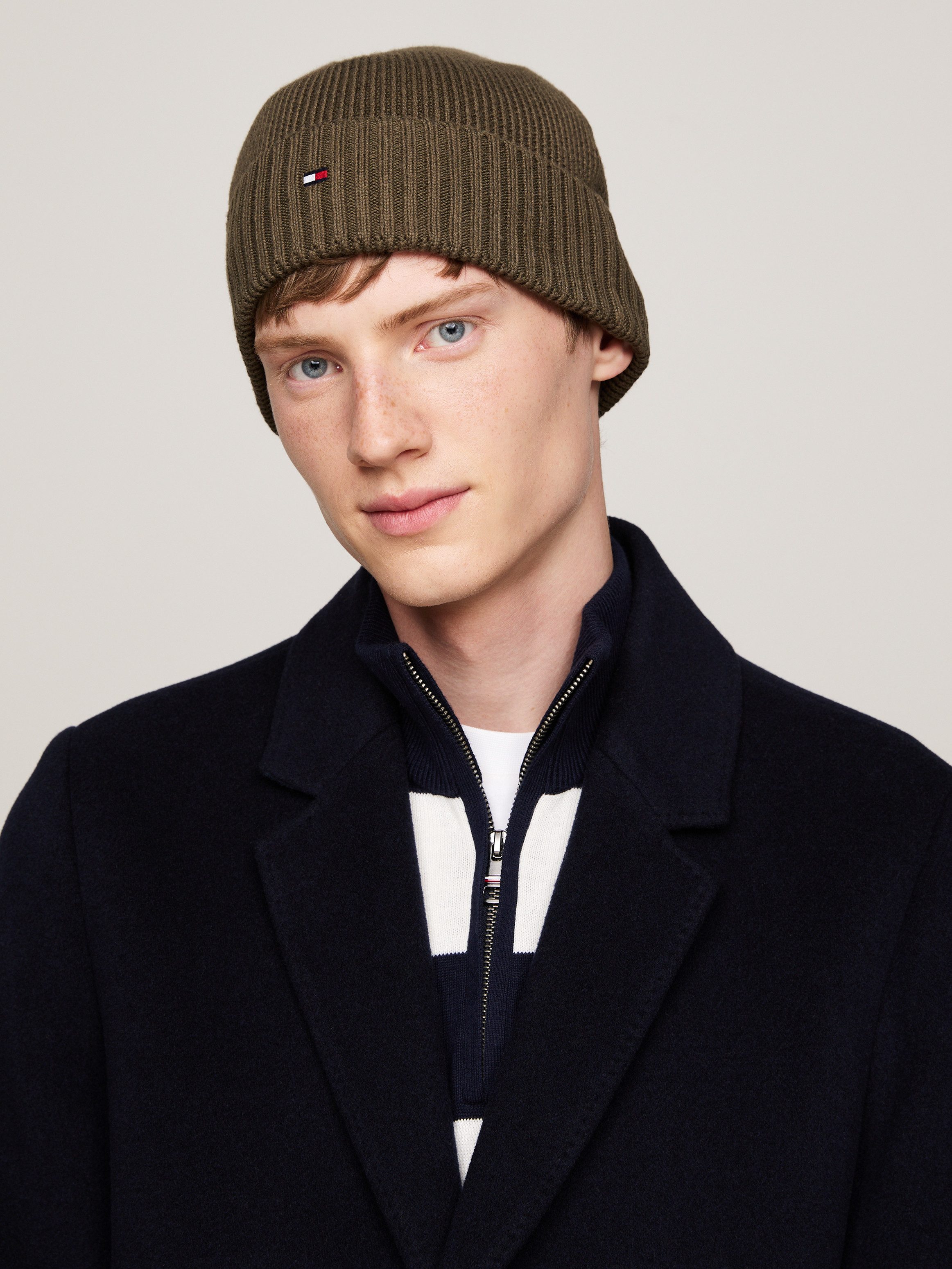 Tommy Hilfiger Gebreide muts TH FLAG PIMA COTTON BEANIE