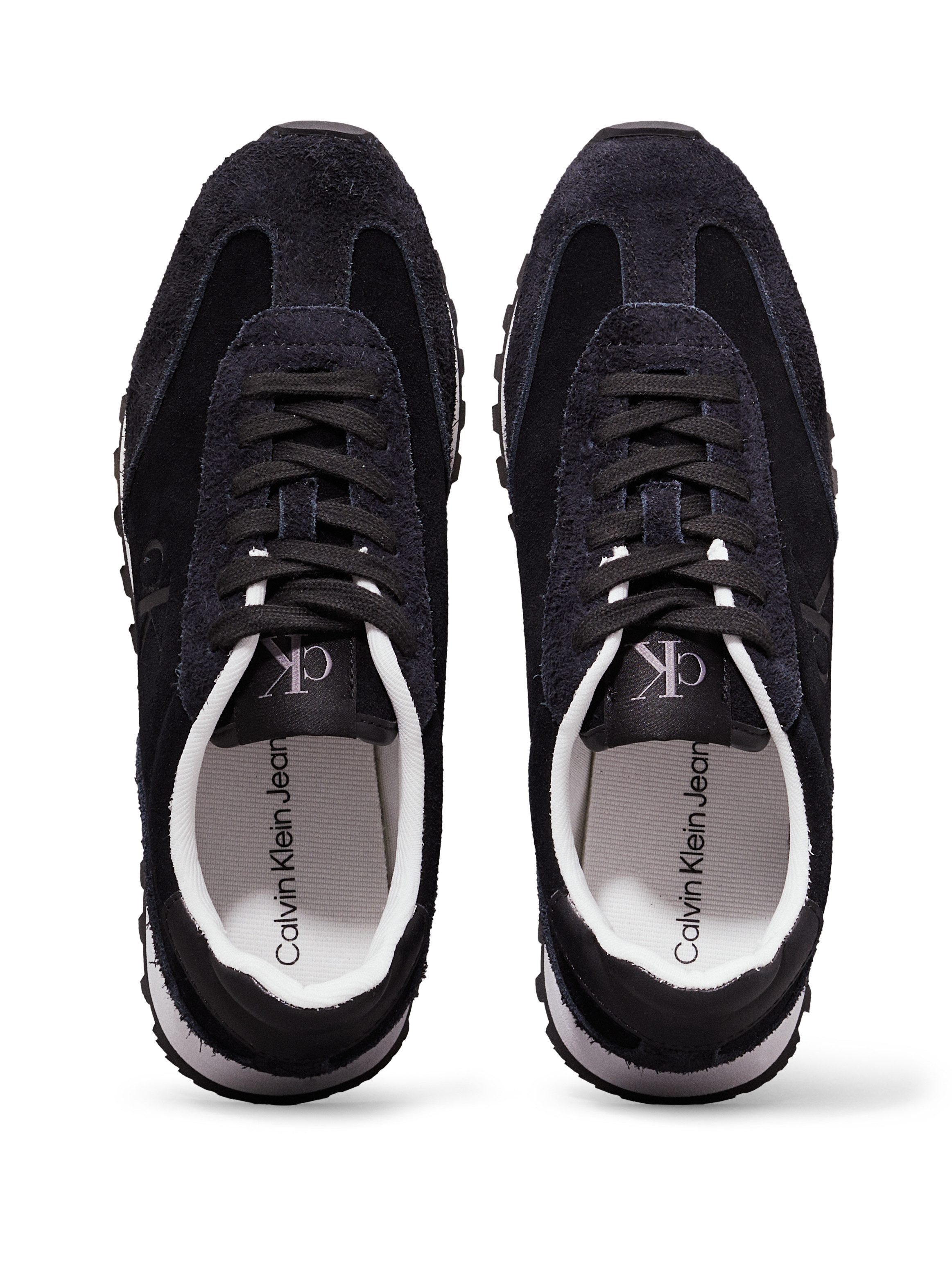 Calvin Klein Plateausneakers RUNNER LACEUP ML SUEDE , vrijetijdsschoen, veterschoen, lage schoen met zij ck-logo