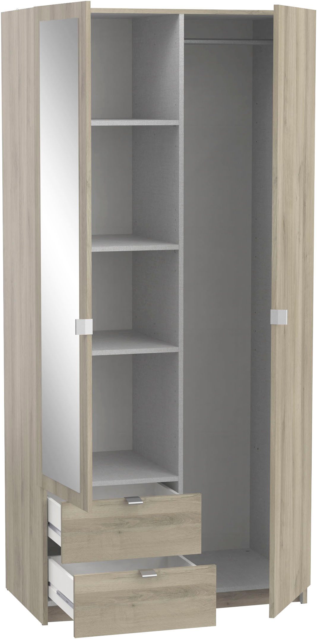 Demeyere GROUP Kledingkast Mellie KAST 2-DEUR 1 SPIEGEL 2 LADES
