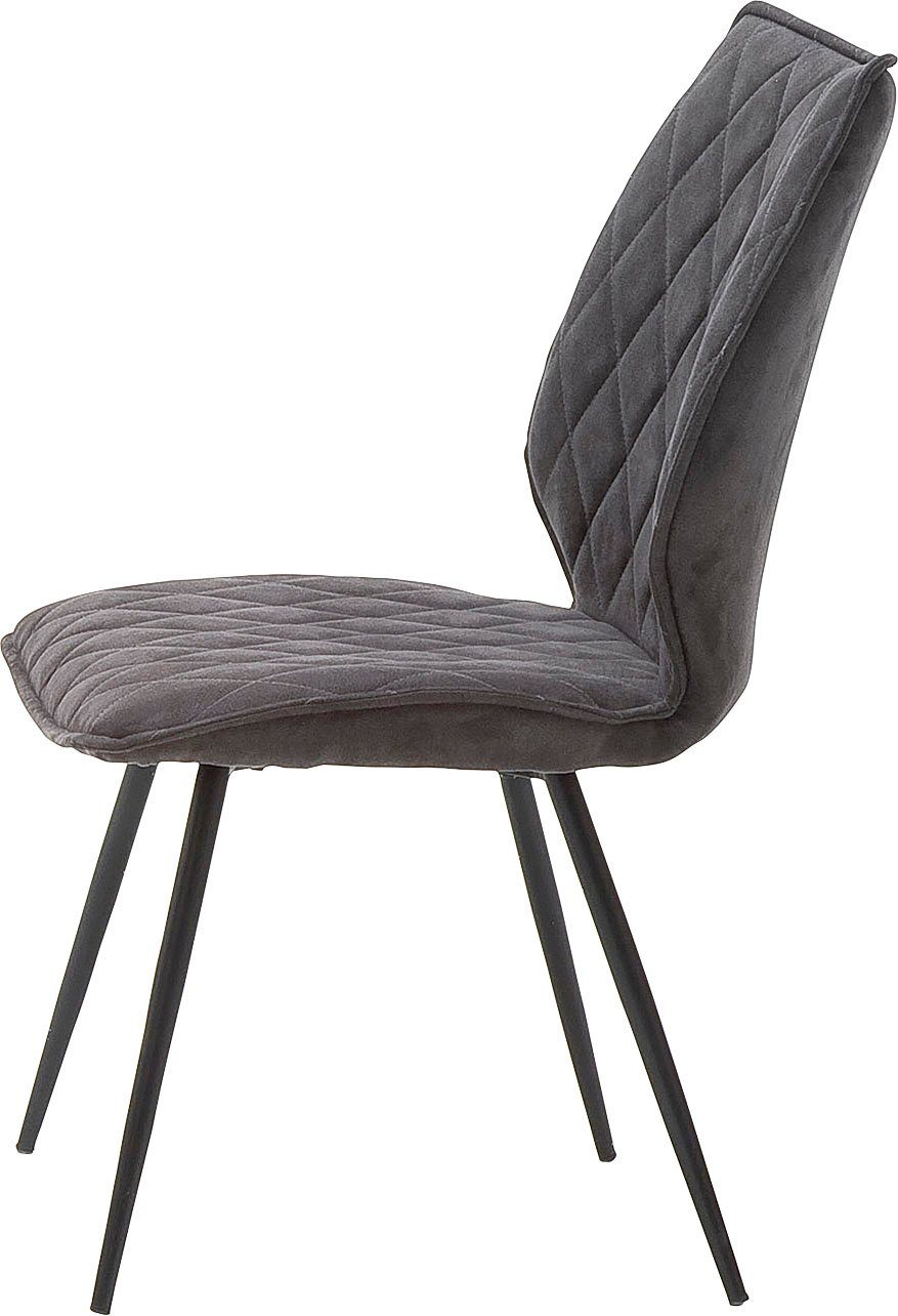 MCA furniture Stoel met 4 poten Navarra 2-set met stofbekleding, belastbaar tot 120 kg, comfort zithoogte 48 cm (2 stuks)