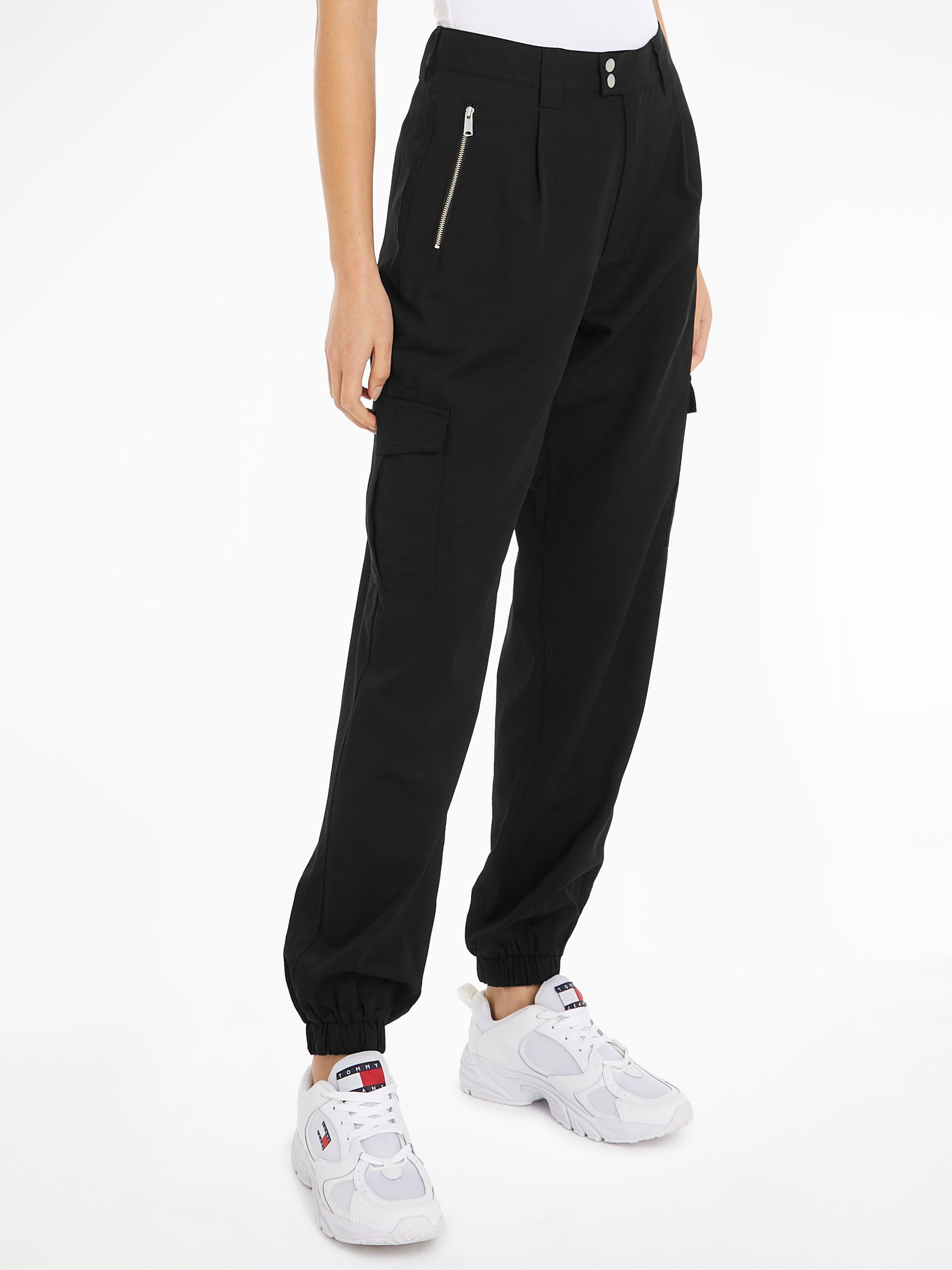 TOMMY JEANS Cargobroek TJW STRETCH MR CARGO PANT dames cargo broeken maat 27 zwart
