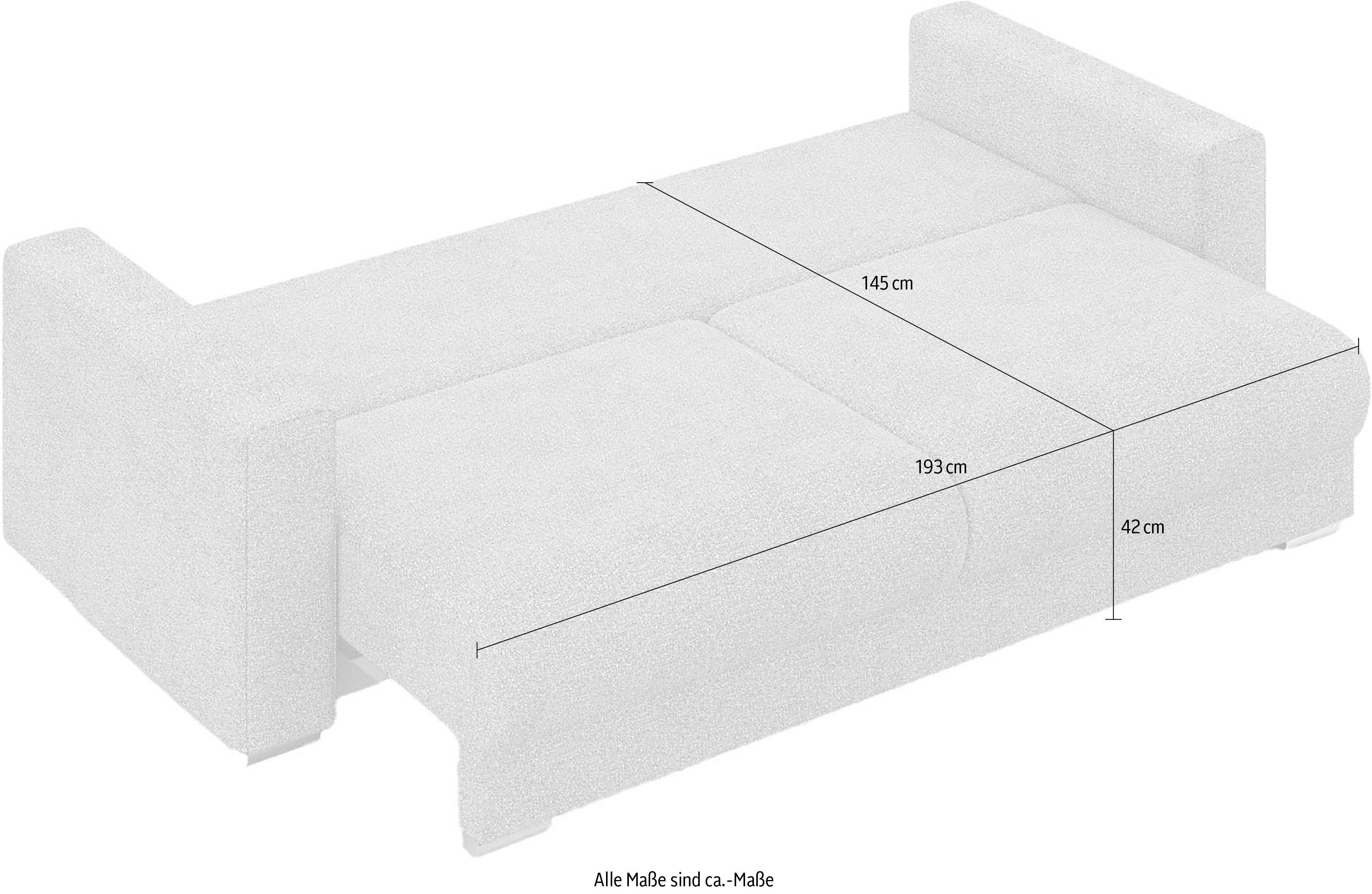 INOSIGN 3-zitsbank Stevinson slaapbank met bedlade, afmetingen B/H/D: 229/87/97 cm