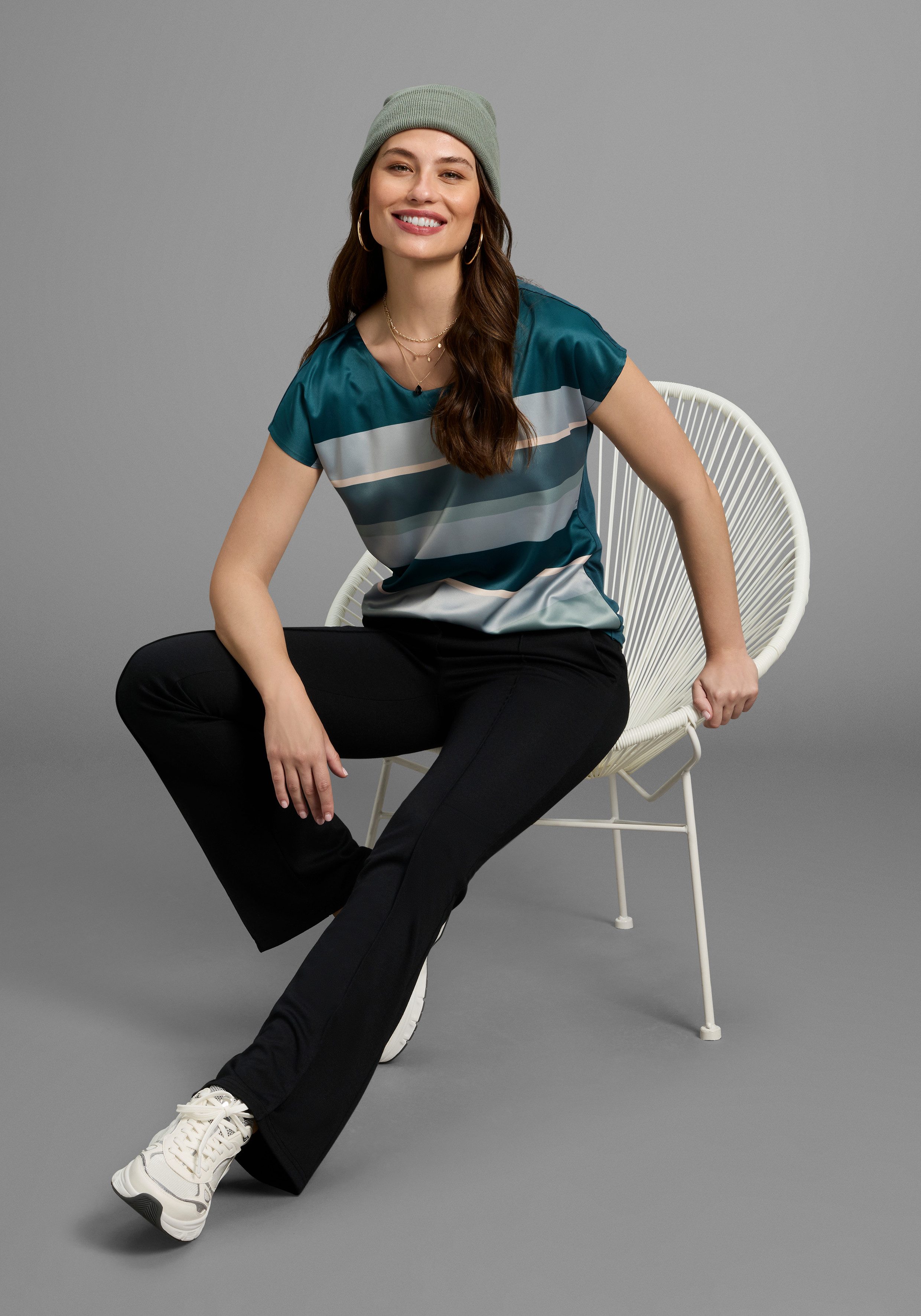 Laura Scott Shirtblouse in modieus streepdesign - nieuwe kleuren