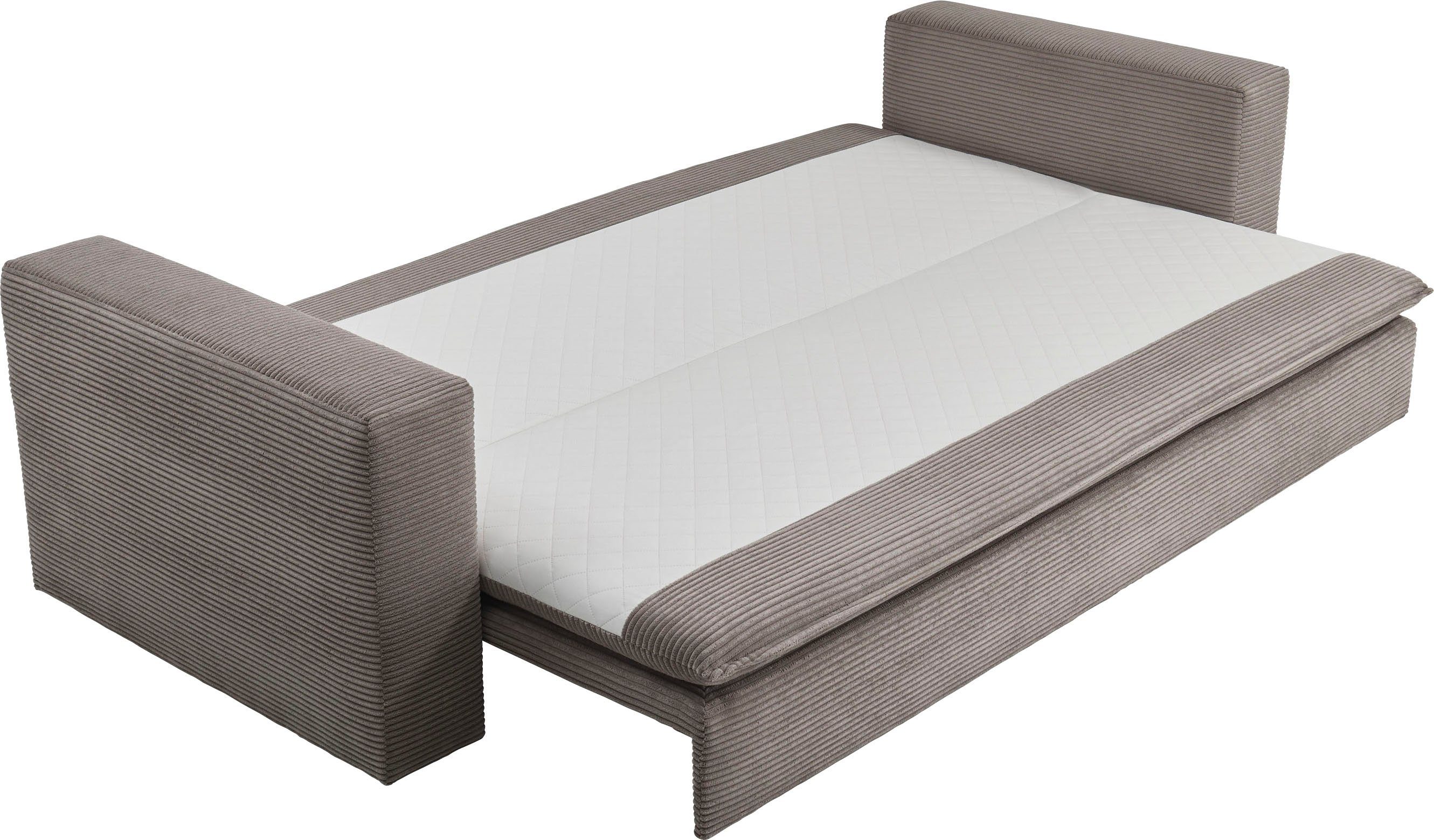 Places of Style 3-zitsbank PIAGGE Cord-bekleding - met slaapfunctie en bedkist, met praktische topmatras