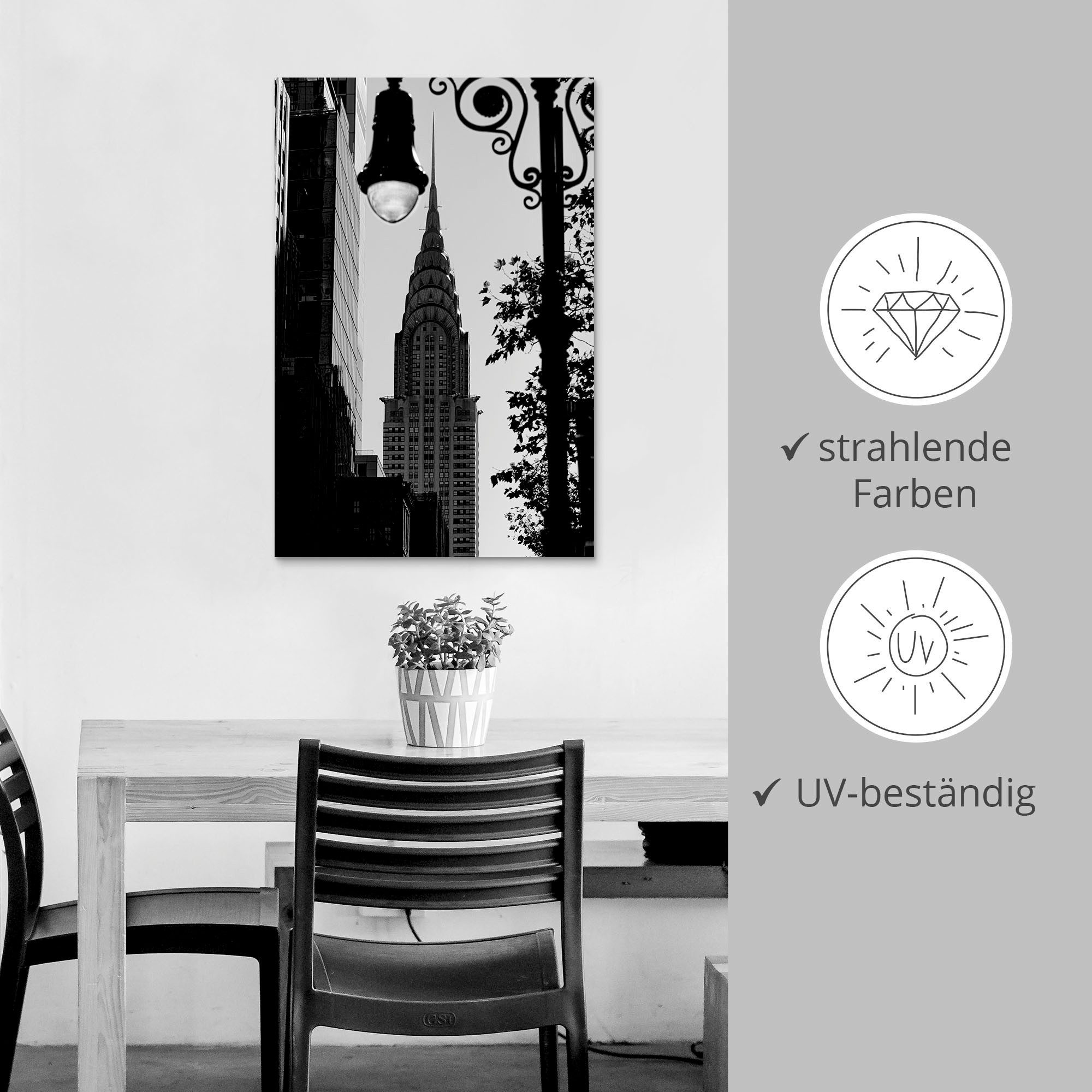 Artland Artprint New York Chrysler Building als artprint van aluminium, artprint voor buiten, poster in diverse formaten