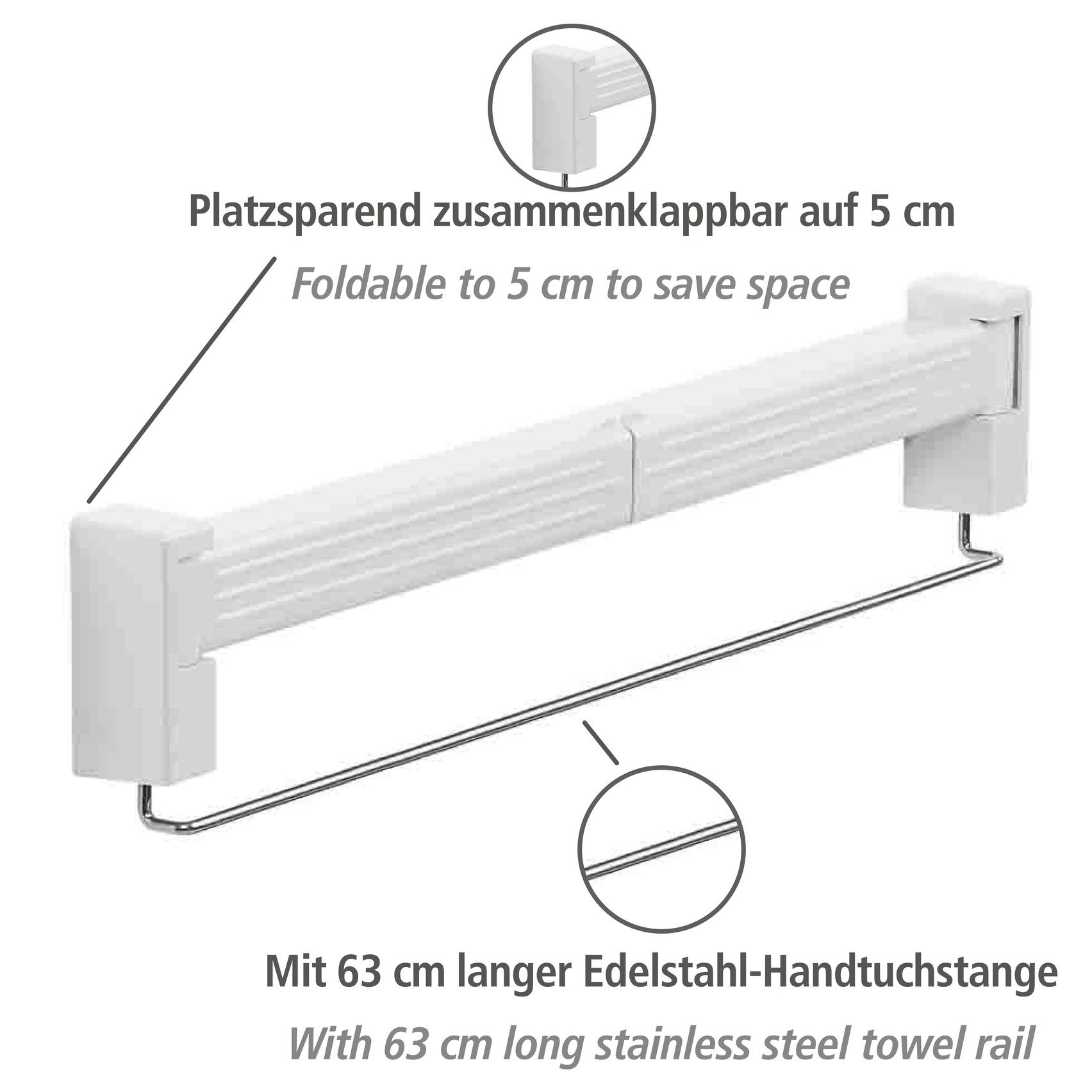 WENKO Balkondroogrek Model Butterfly 3,5 m drooglengte, met kunststof gecoat metaal