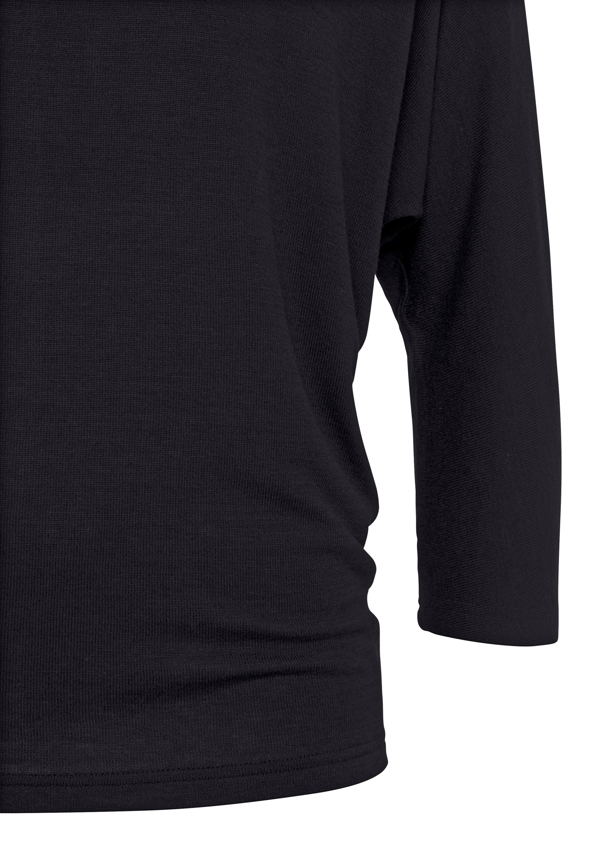 Lascana Shirt met 3 4-mouwen Met vlindermouwen van zachte fijn gebreide kwaliteit met viscose (1-delig)