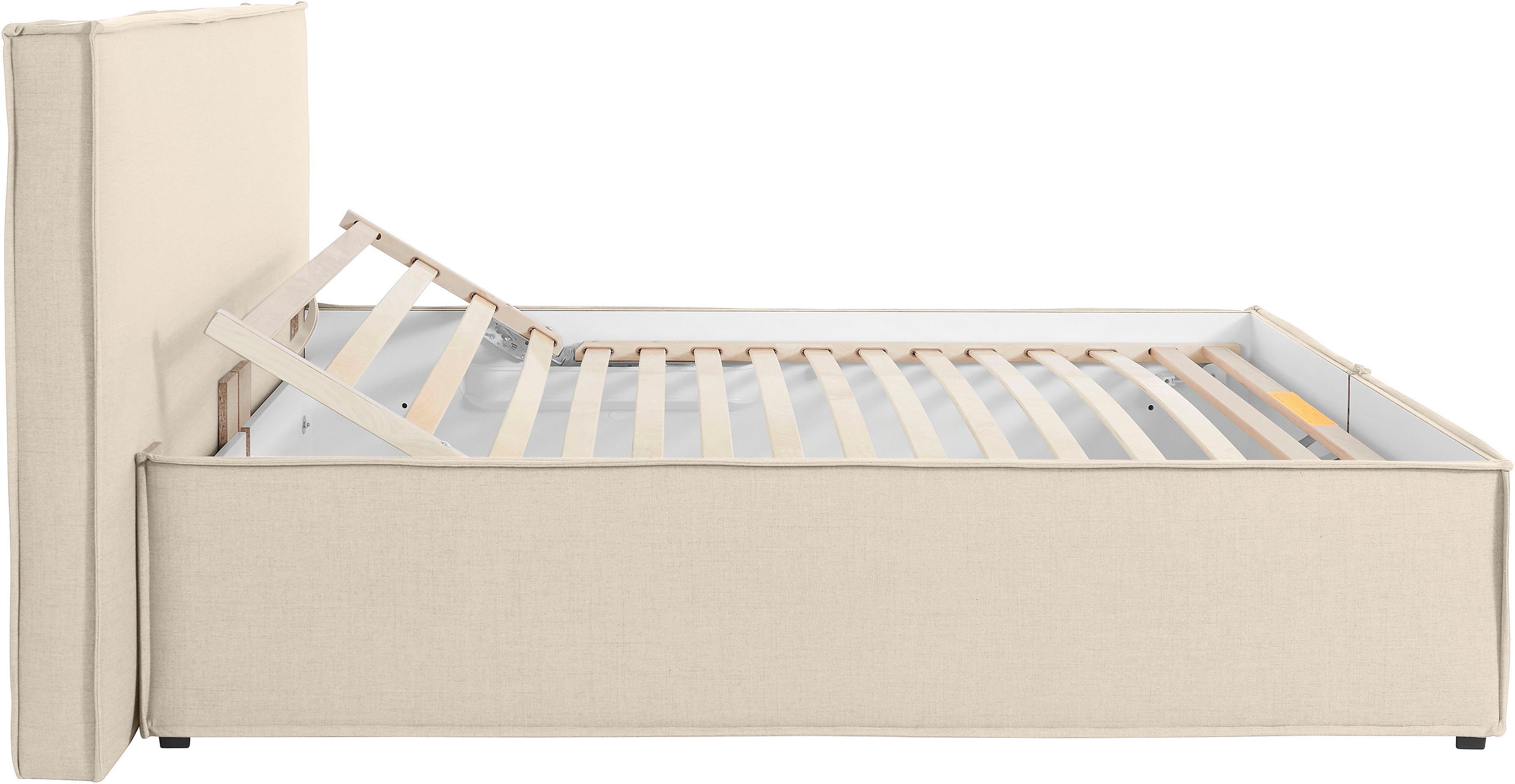 LeGer Home by Lena Gercke Gestoffeerd bed Isaline naar keuze zonder matras of met 3 matrassoorten, hoofdbordhoogte 107 cm