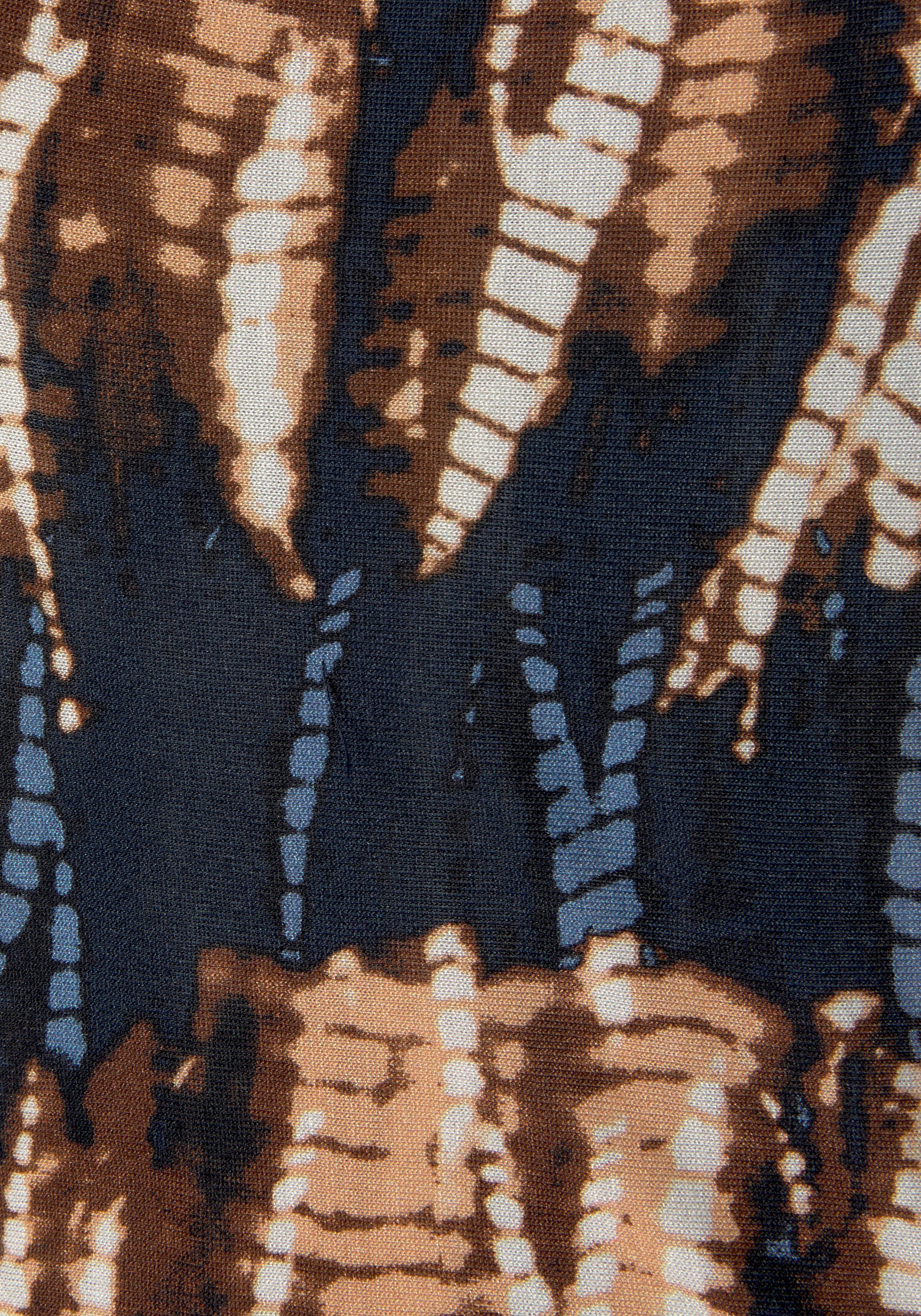 Buffalo Maxi-jurk met strikbandjes met een all-over print, zomerjurk, strandjurk