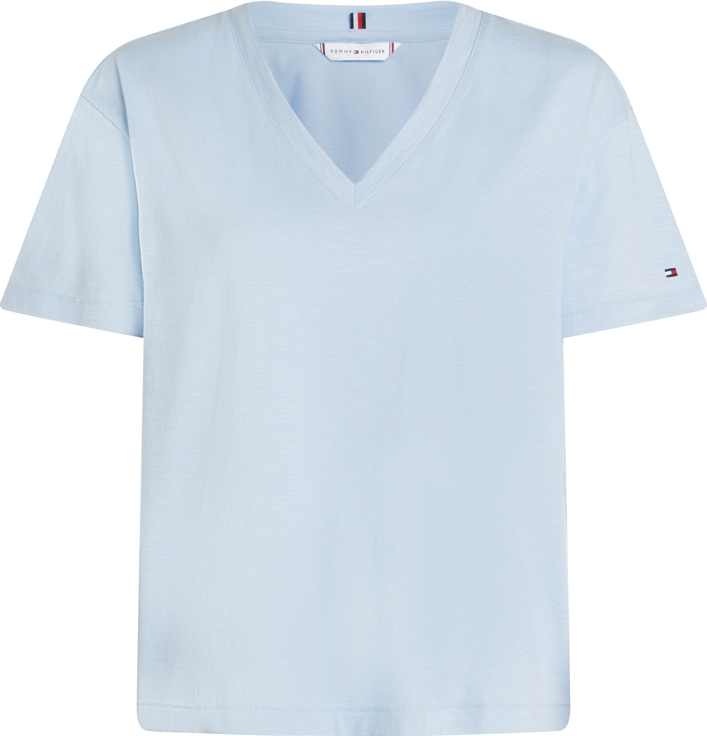 Tommy Hilfiger T-shirt SLUB CROP V-NK SS