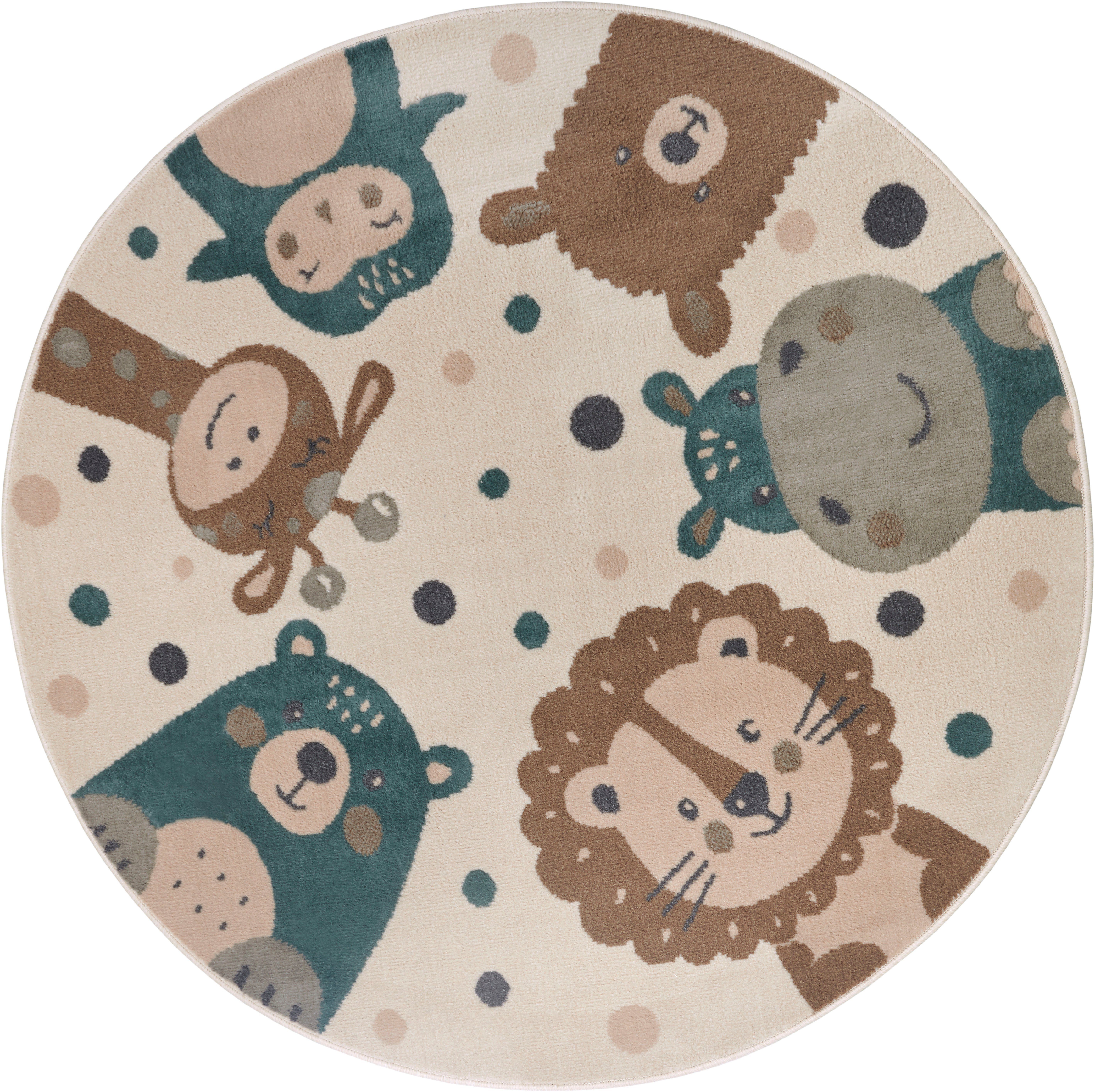 HANSE Home Kindervloerkleed Adventures Animal Party Speeltapijt, stevig, kinderkamer, kortpolig, speelondergrond