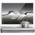 wall-art keukenwand zilver bestek spatscherm (set, 1-delig) multicolor