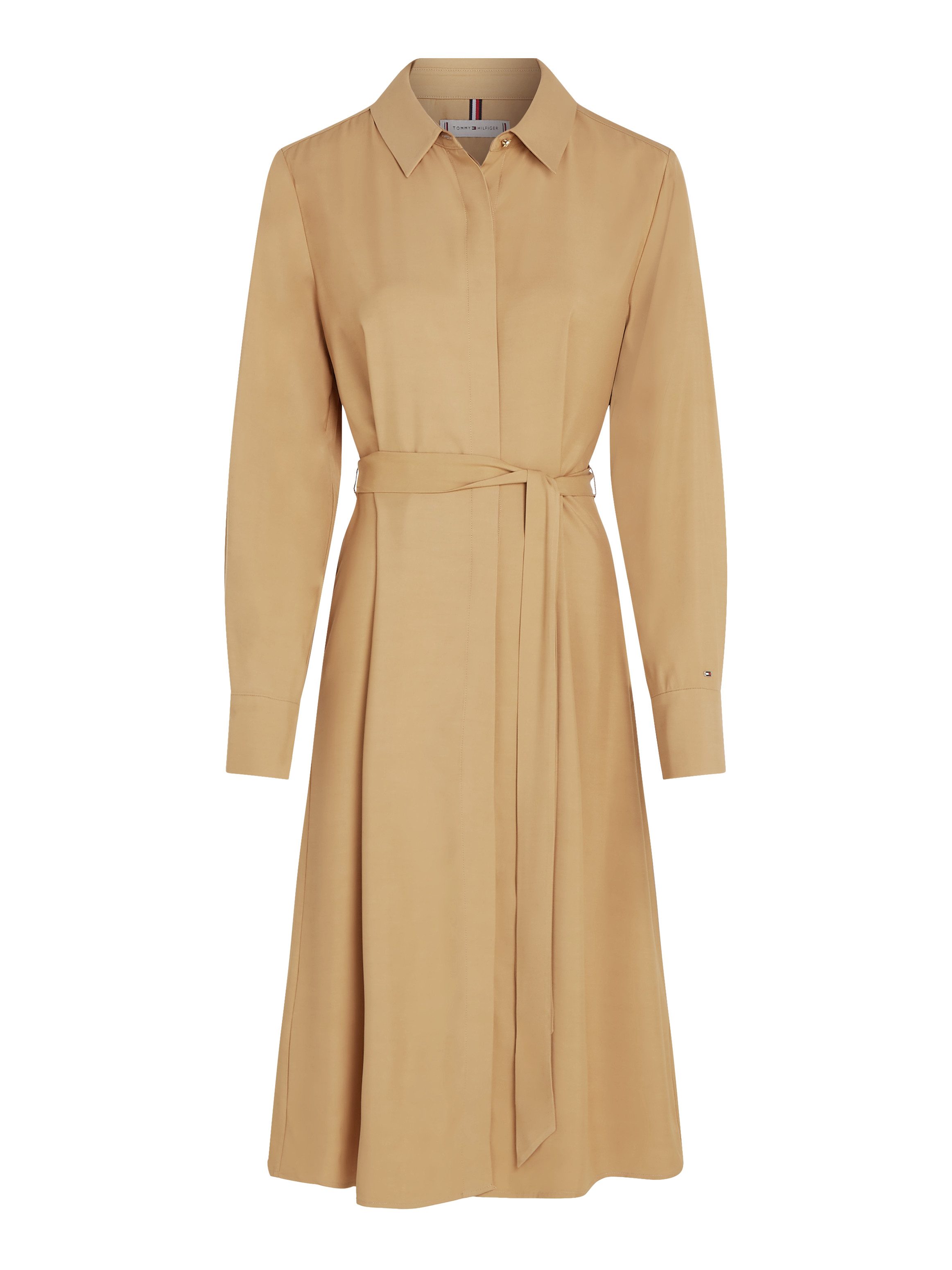Tommy Hilfiger Jurk met overhemdkraag FLUID VISCOSE SHIRT DRESS vloeiende viscose kwaliteit