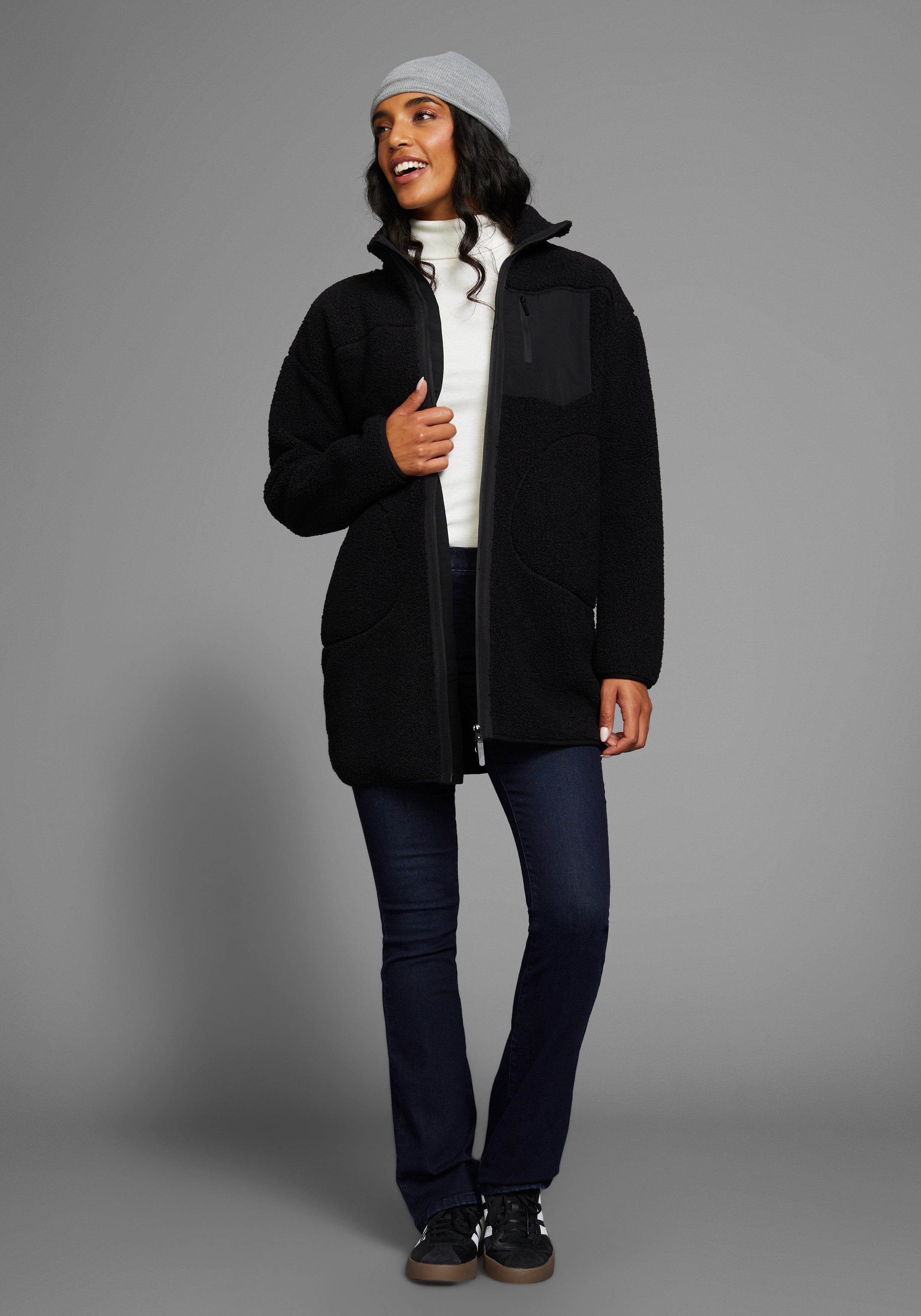 Polarino Fleecejack van fleece ademend sneldrogend