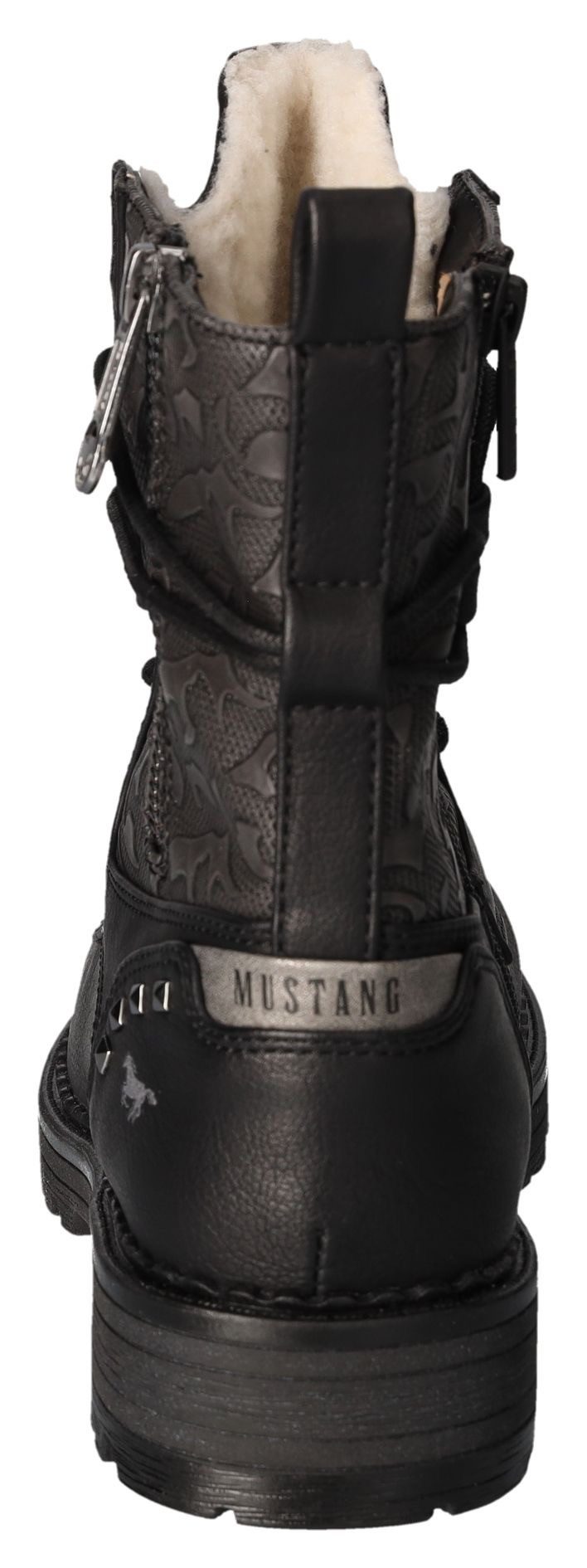 Mustang Shoes Winterlaarzen hakken, winter-enkellaars, veterschoenen, logo-opschriften