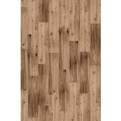 infloor tapijttegel velours hout-look rustiek eiken 14 stuks, 4 m², 25 x 100 cm, zelfklevend, geschikt voor stoelwieltjes (14 stuks) bruin