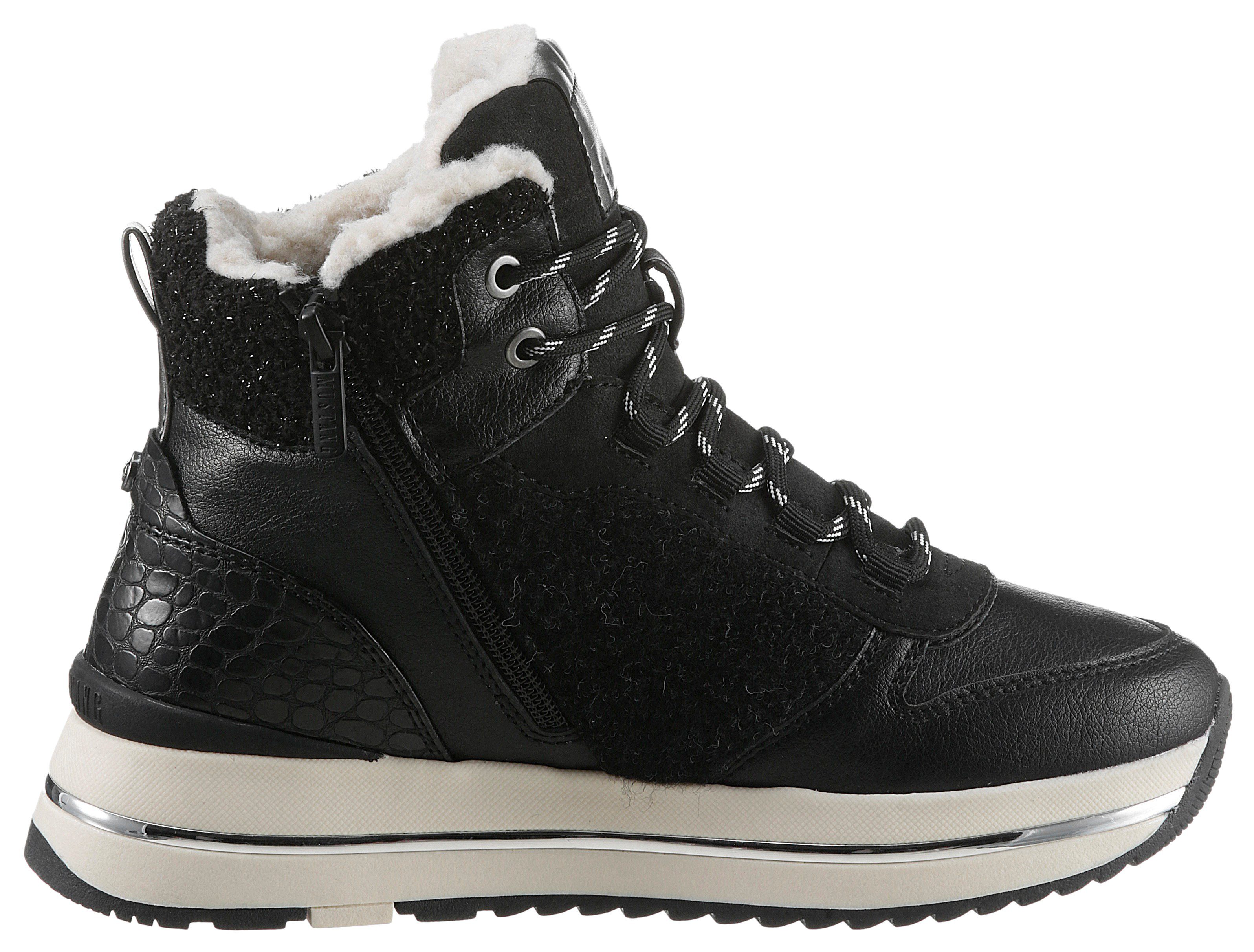 Mustang Shoes Winterlaarzen met beleg in kroko-look