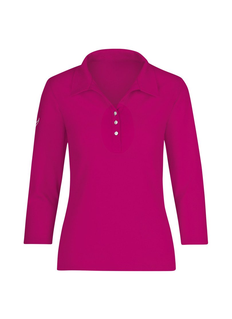 Trigema Poloshirt TRIGEMA poloshirt met kristallen (1-delig)