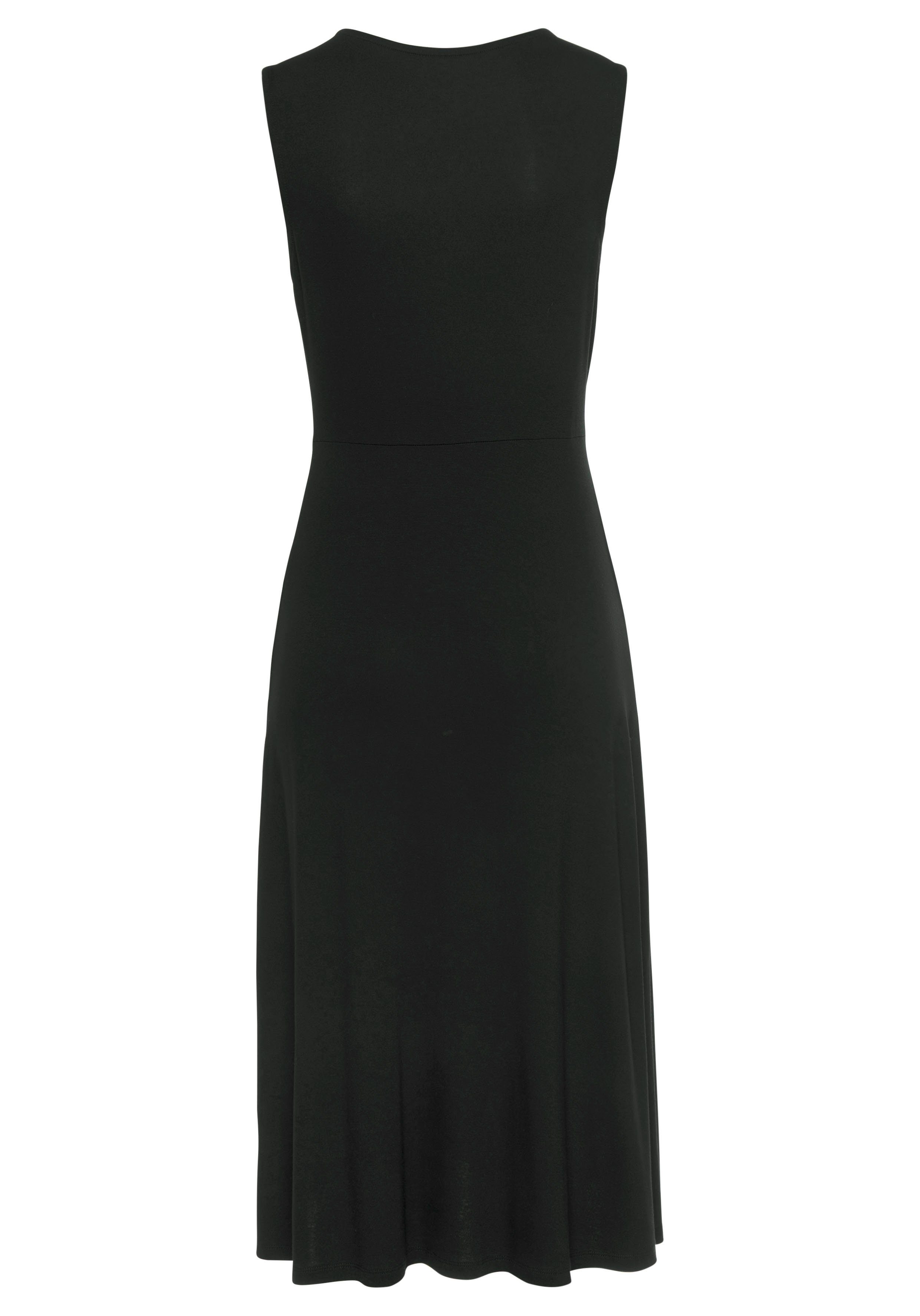 Lascana Jerseyjurk met kanten inzet aan de achterkant, mouwloos, elegant, casual