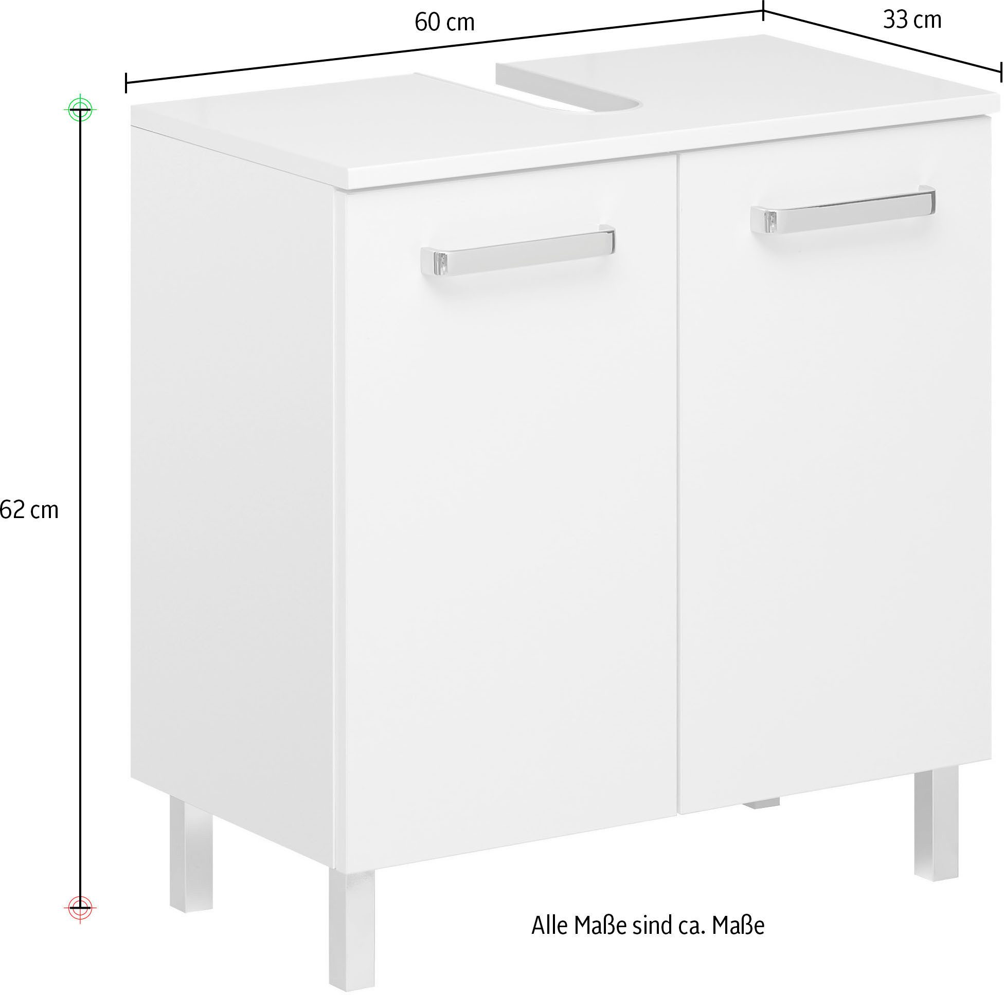 Saphir Badmeubelset Quickset 312 5-delig, wastafelonderkast en led-spiegelkast incl. deurdemper, badkamer set zonder wastafel, badkamer kast (set, 5 stuks)