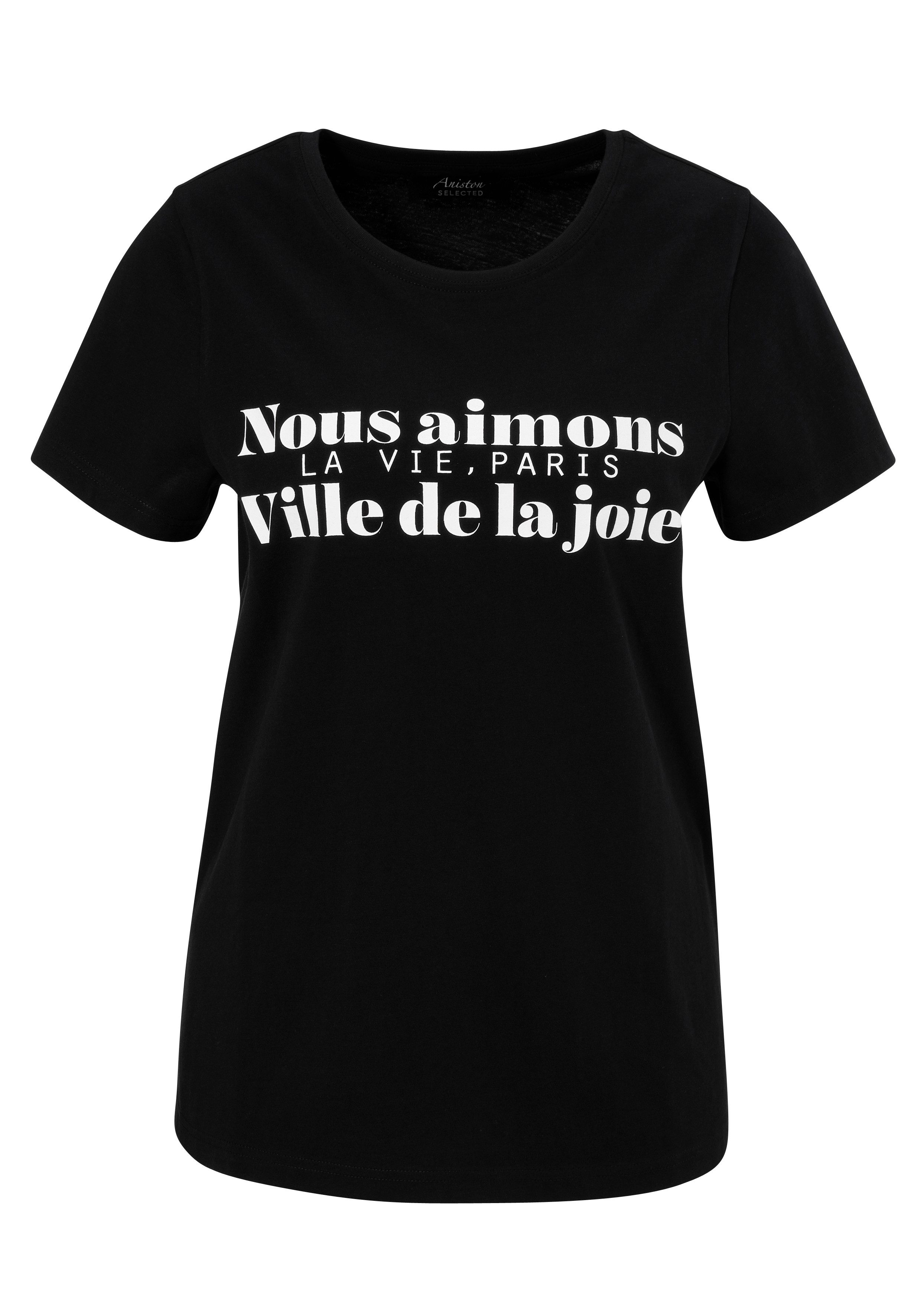 Aniston SELECTED T-shirt in tijdloos zwart-wit