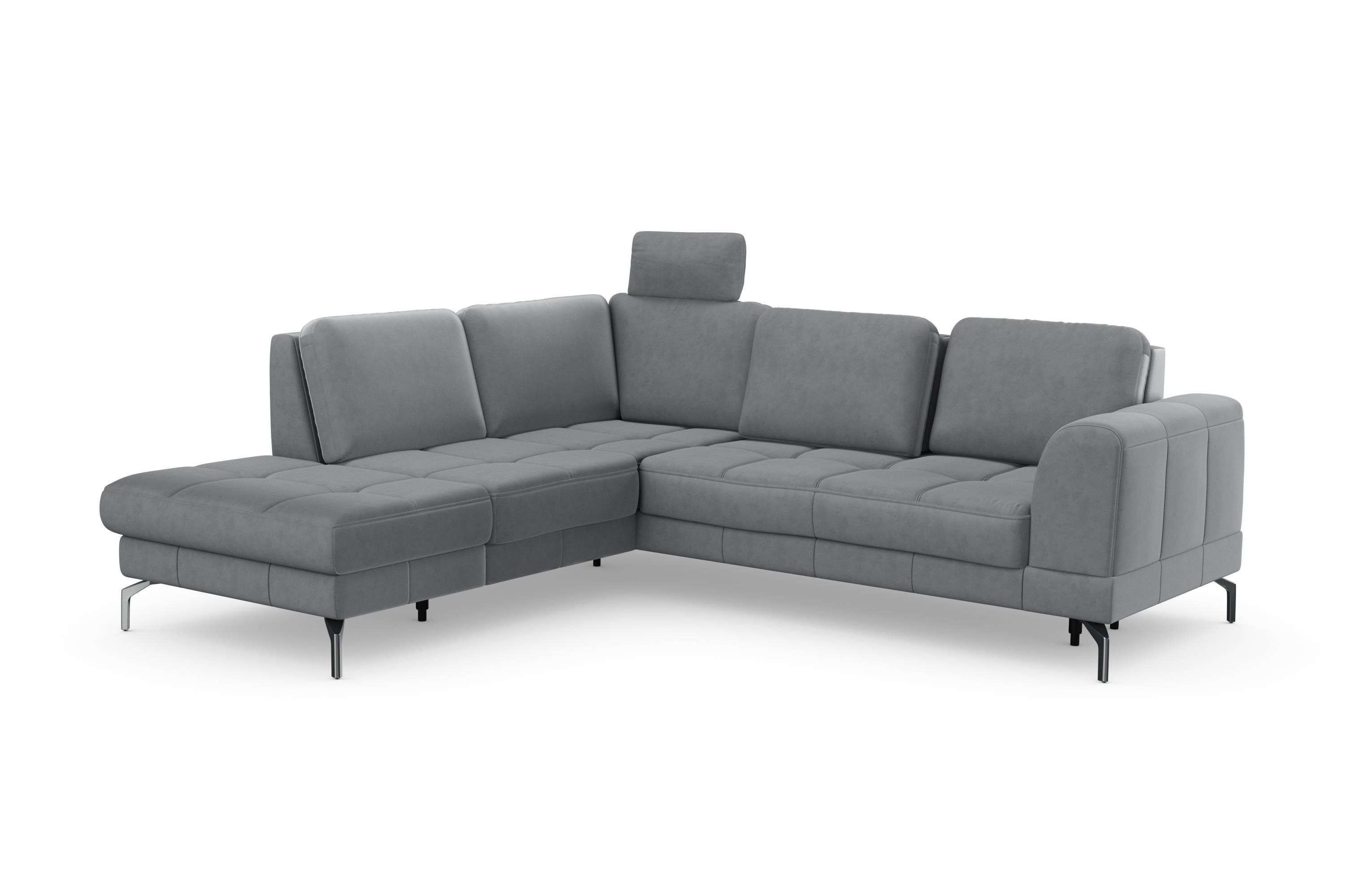 sit&more Hoekbank Bendigo L-vorm inclusief zitdiepteverstelling, bodemvrijheid 15 cm, in 2 pootkleuren