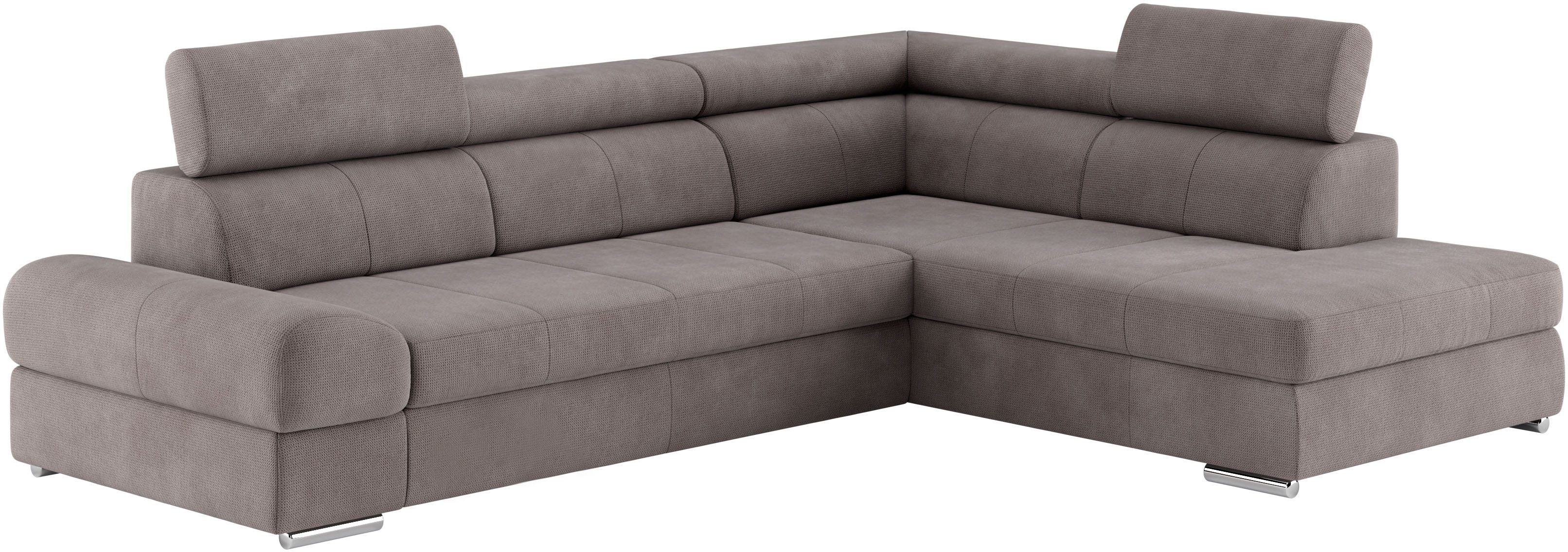 sit&more Hoekbank Broadway L-vorm met verstelbare hoofdsteunen, naar keuze met slaapfunctie