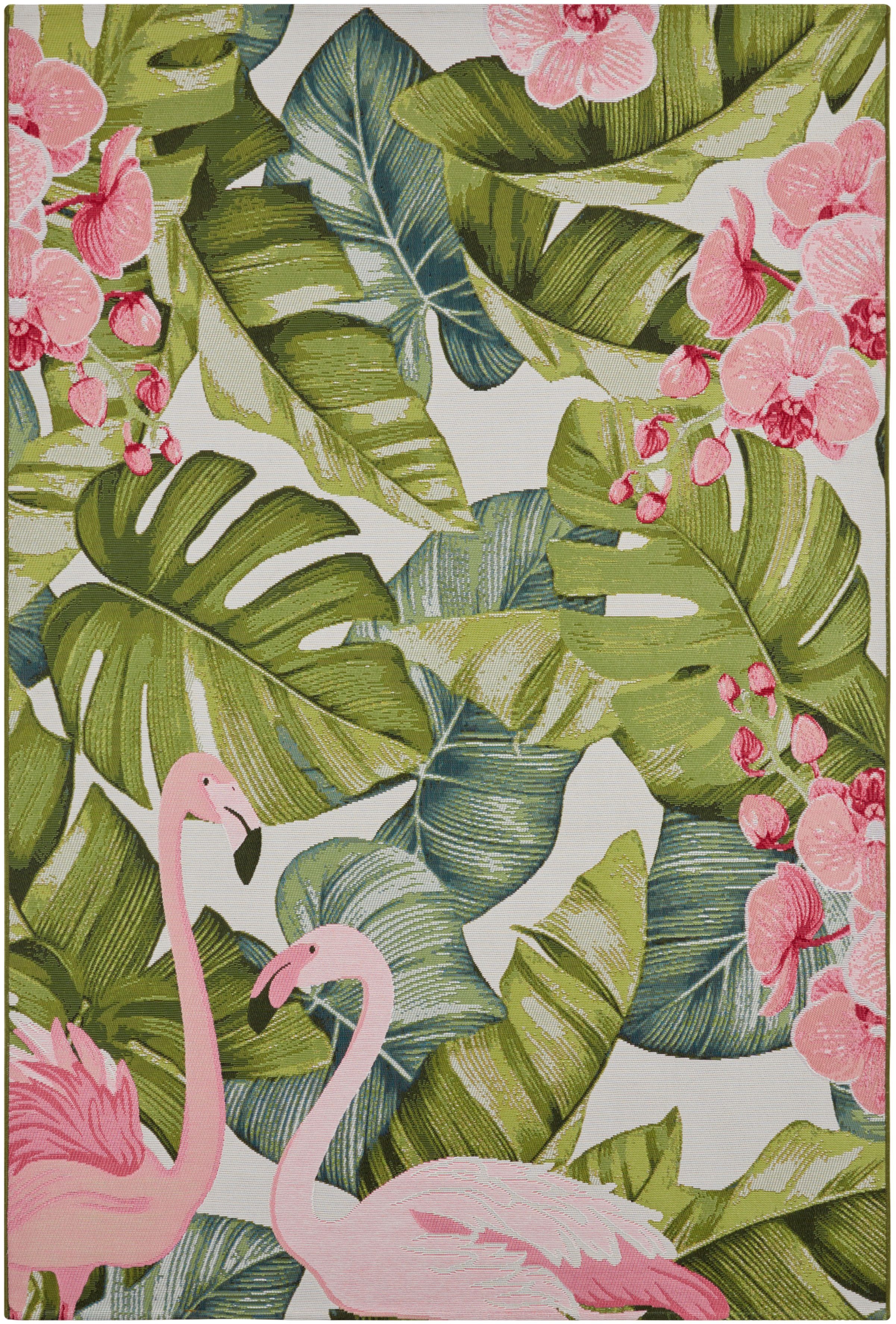 HANSE Home Outdoorkleed Tropical Flamingo In-& outdoor, tapijt, weerbestendig, balkon, tuin, woonkamer, floraal