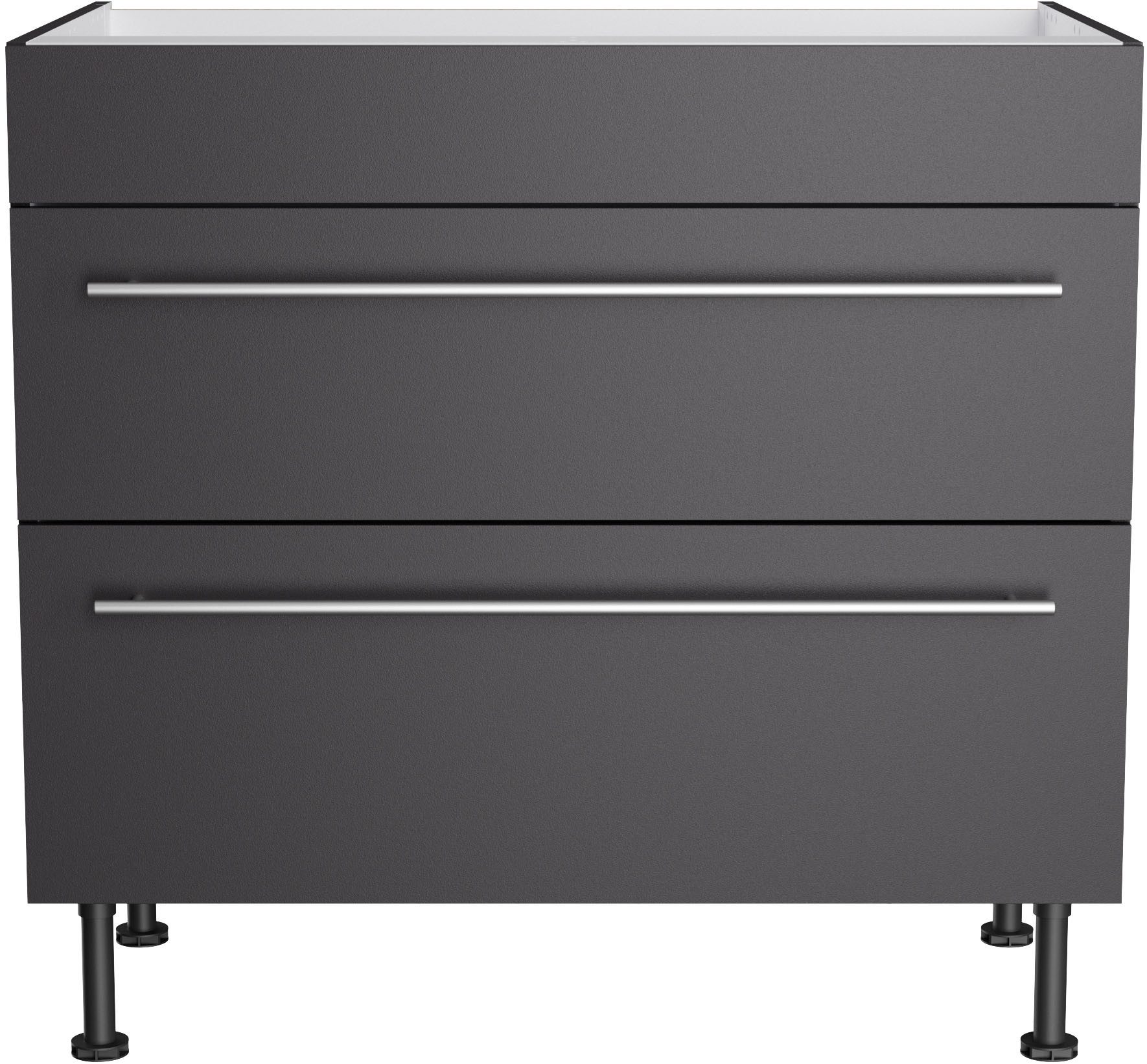 OPTIFIT Ombouwkast voor fornuis Bern2 Breedte 90 cm, kookveldombouwkast, 2 lades, 1 vaste afdekking