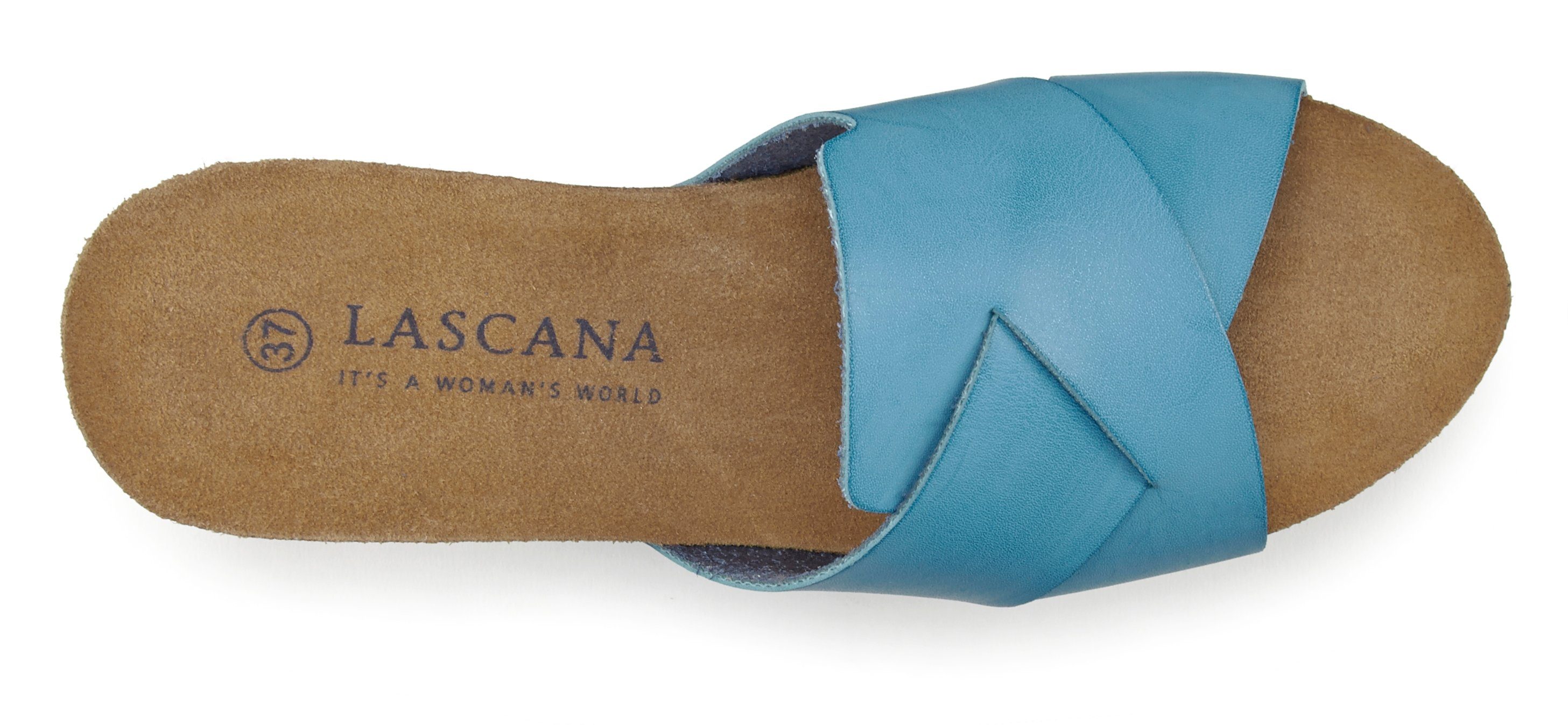Lascana Slippers Mule, sandaal, open schoen met kurkvoetbed en sleehak