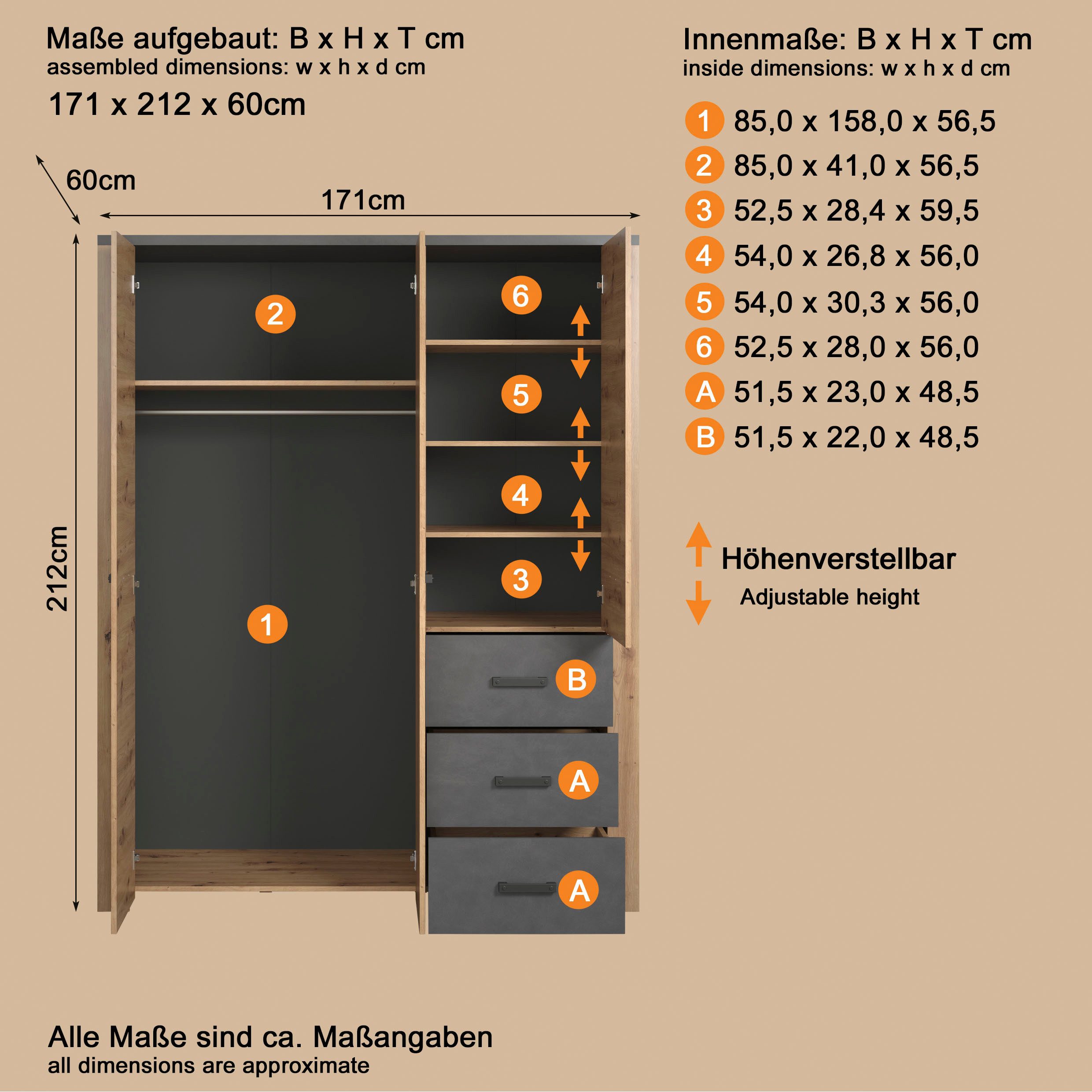 Home affaire Kledingkast Ambres (1 stuk)