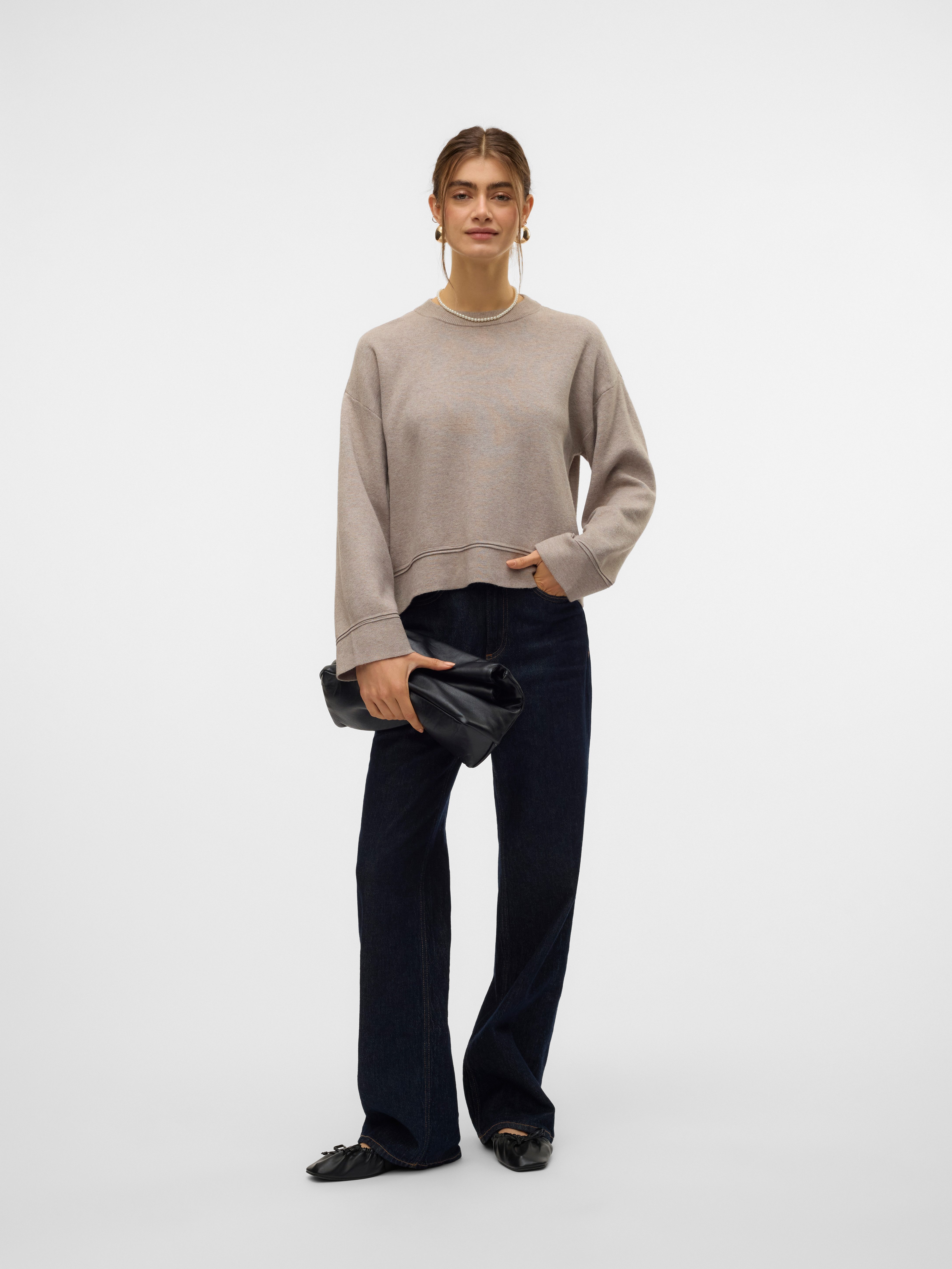 Vero Moda Trui met ronde hals VMGOLD PIPING LS O-NECK PULLOVER GA