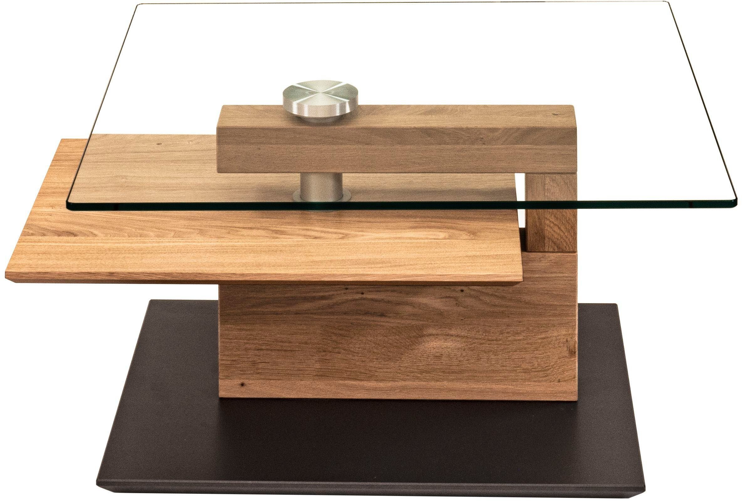 Vierhaus Salontafel draaibare glazen plaat, oprolbaar, plank