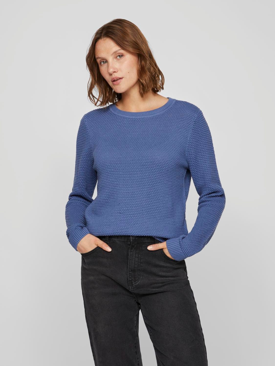 Vila Trui met ronde hals VIDALO O-NECK L/S KNIT TOP- NOOS